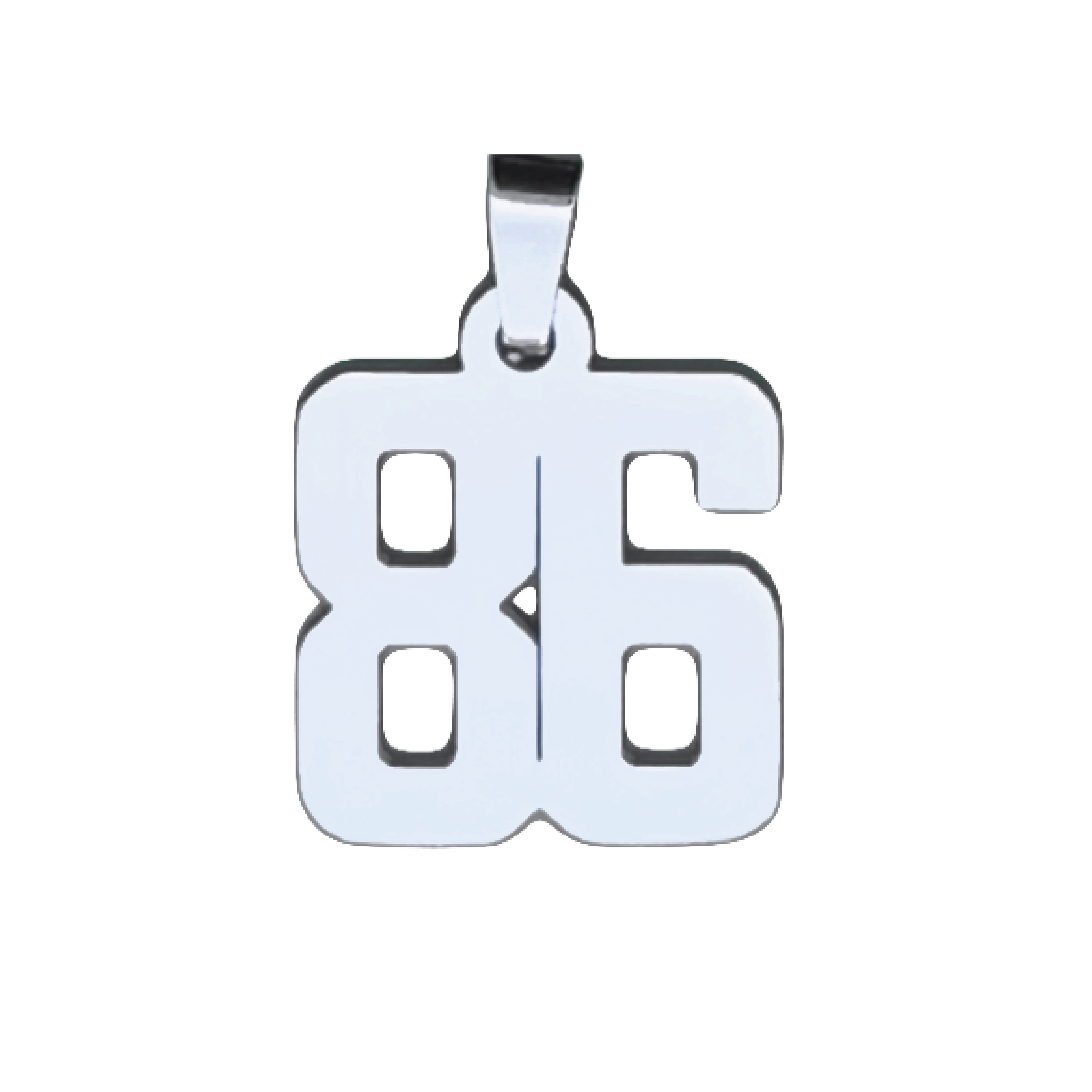Custom Number Pendant Necklace - Stainless Steel