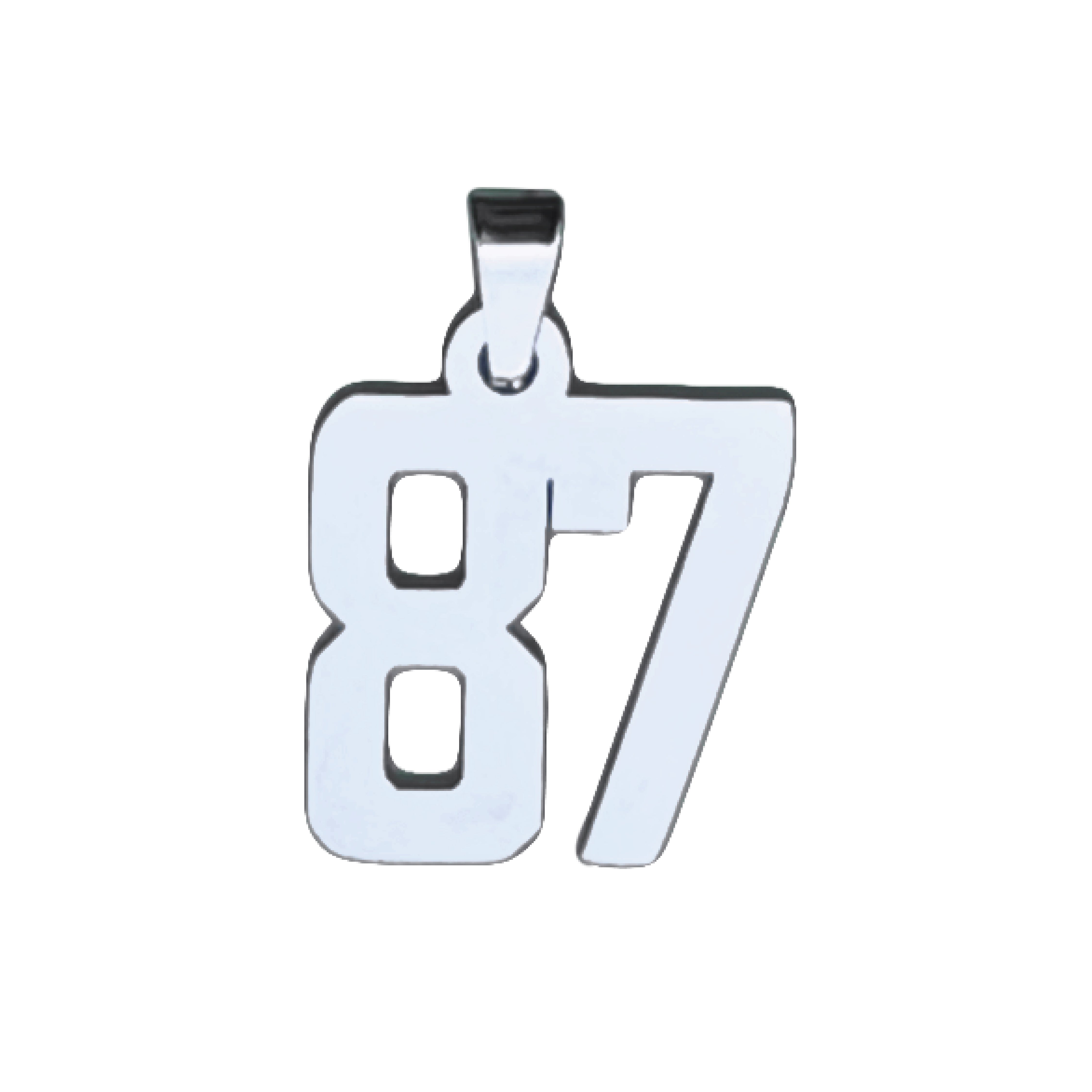 Custom Number Pendant Necklace - Stainless Steel