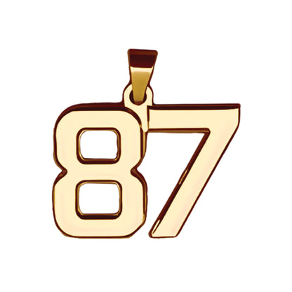 Pro Number Pendant - 14K Gold Plated Stainless Steel