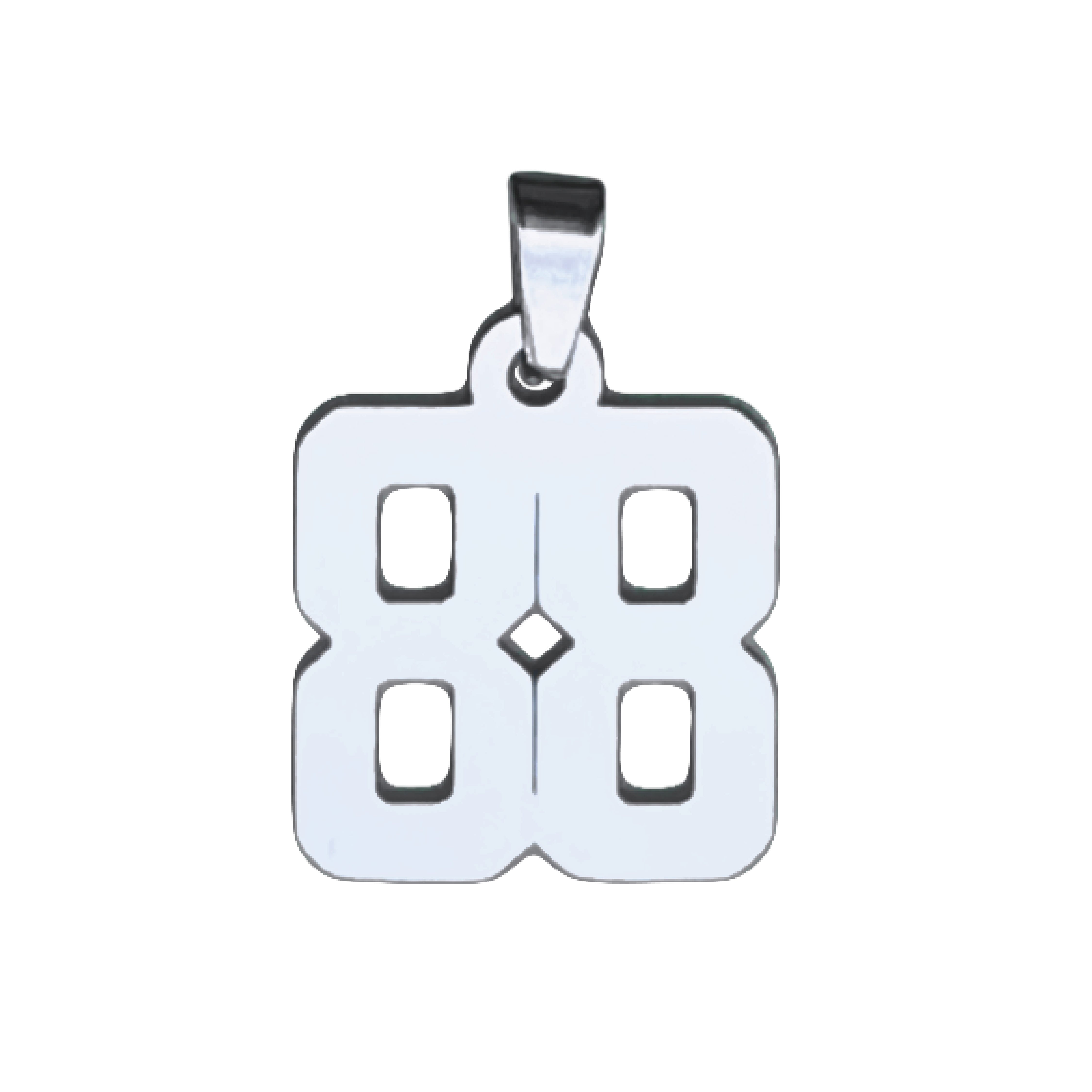 Custom Number Pendant Necklace - Stainless Steel