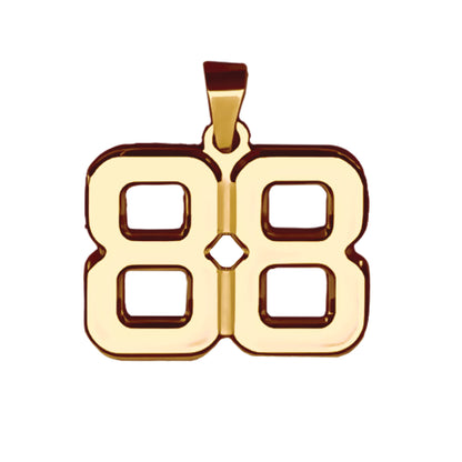 Pro Number Pendant - 14K Gold Plated Stainless Steel