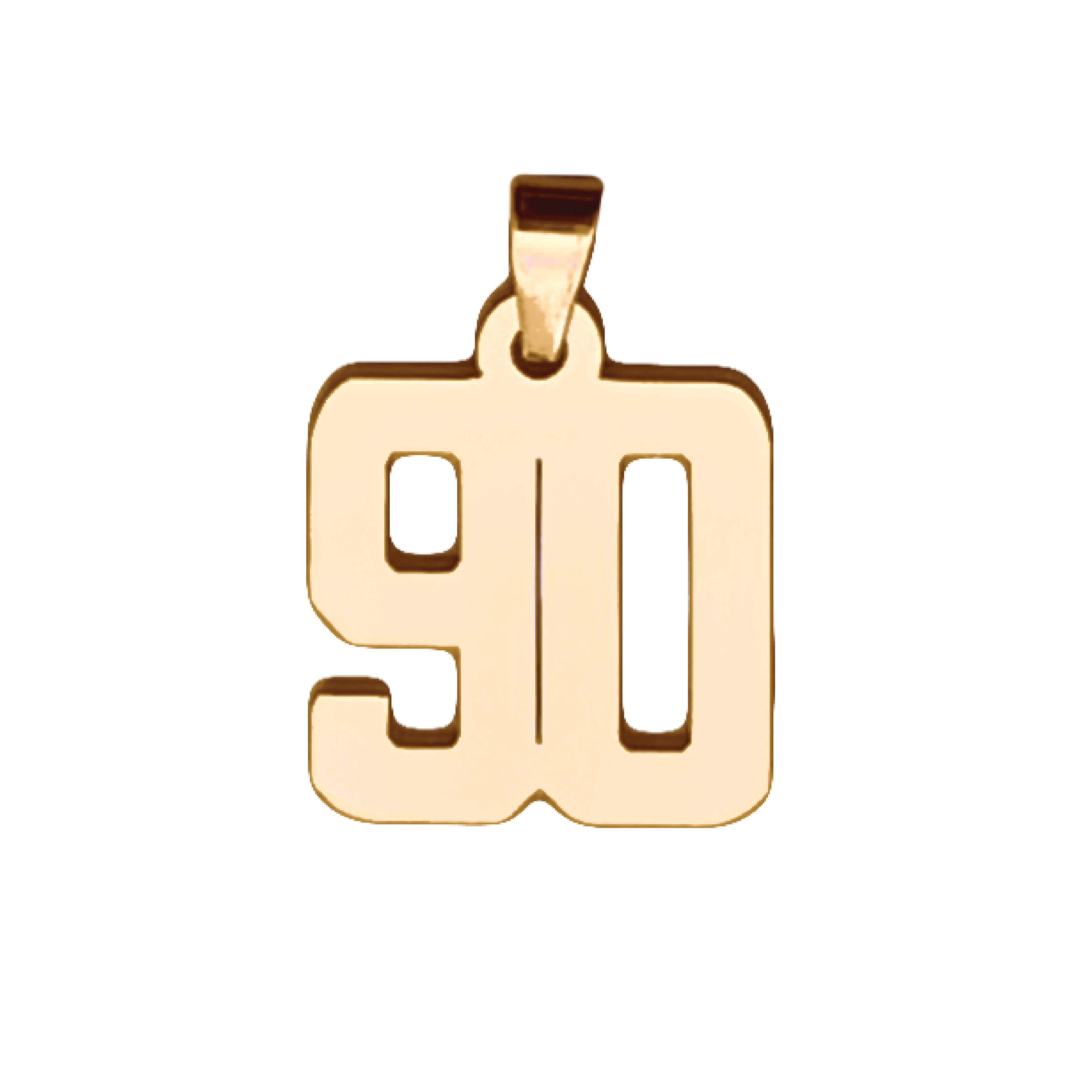 Custom Number Pendant Necklace - 14K Gold Plated Stainless Steel
