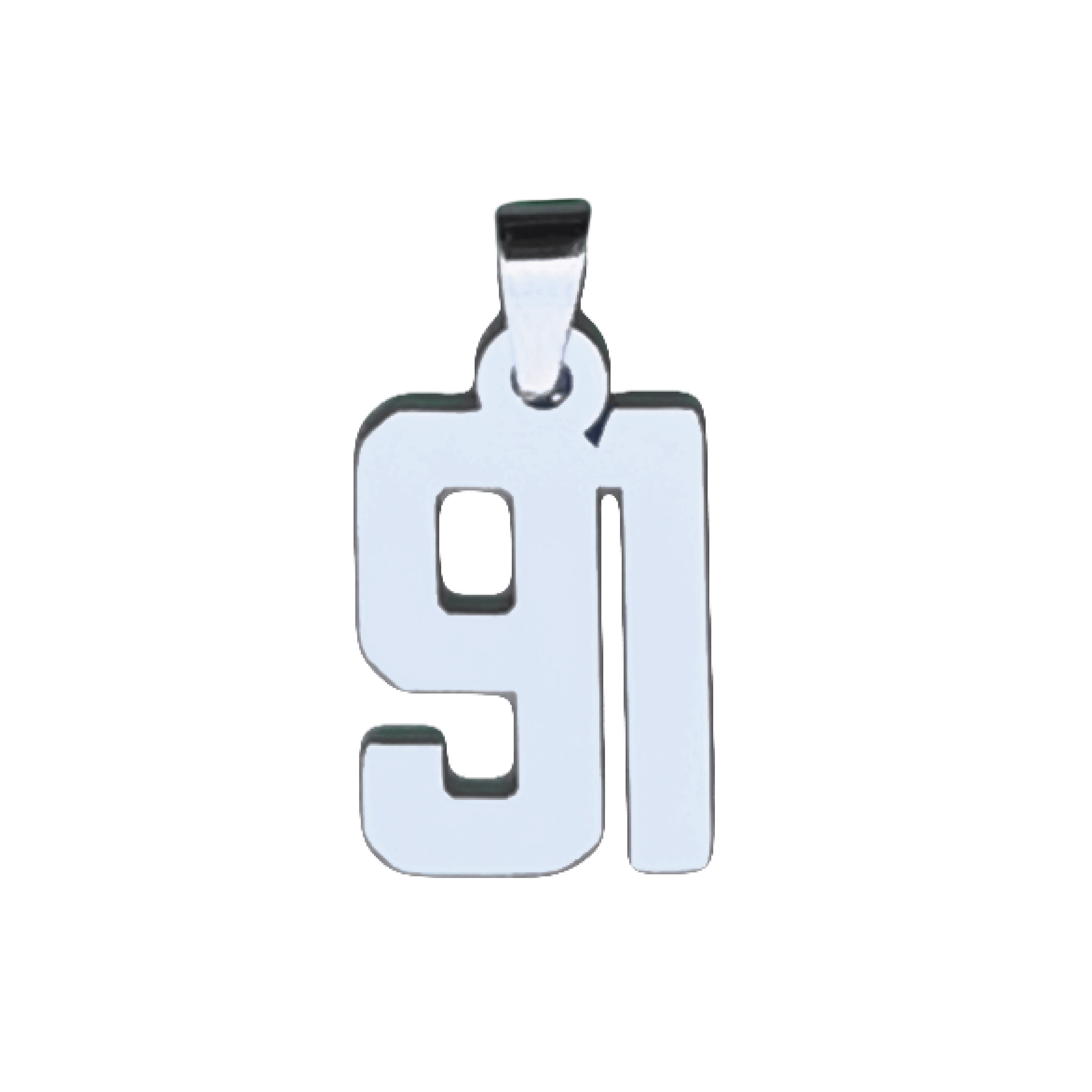 Custom Number Pendant Necklace - Stainless Steel