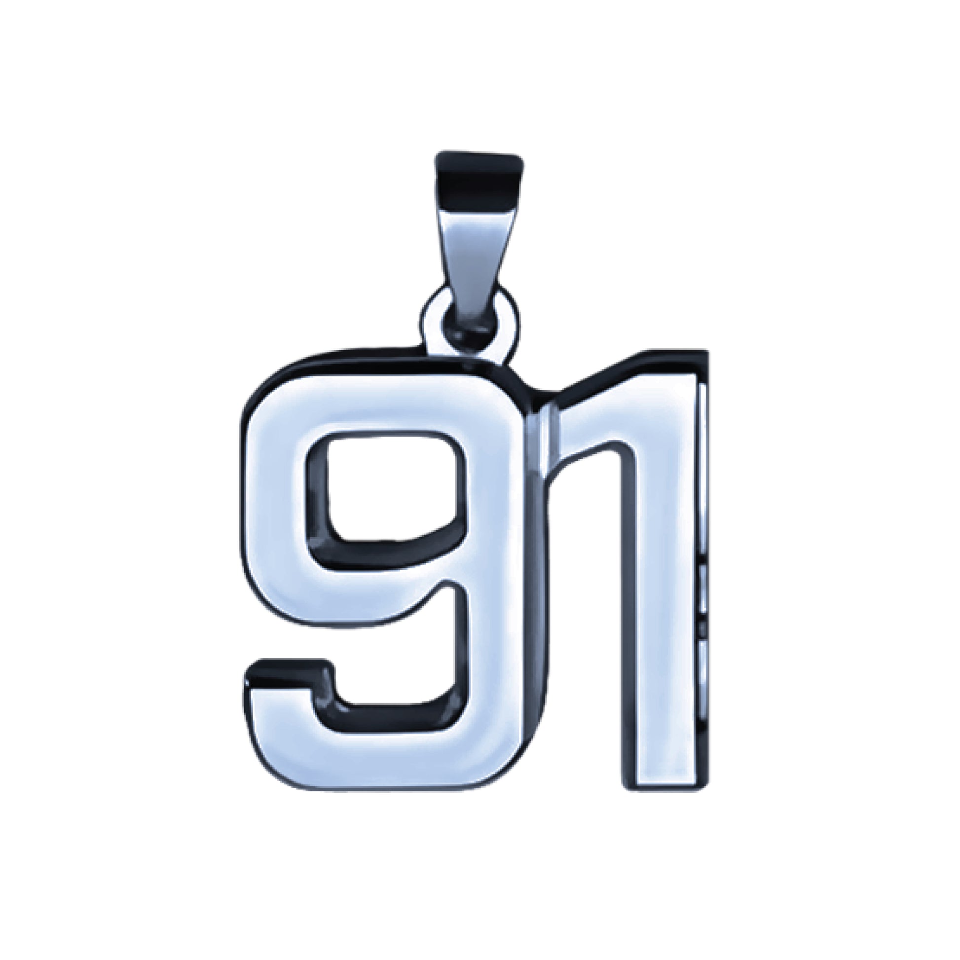 Pro Number Pendant - Stainless Steel