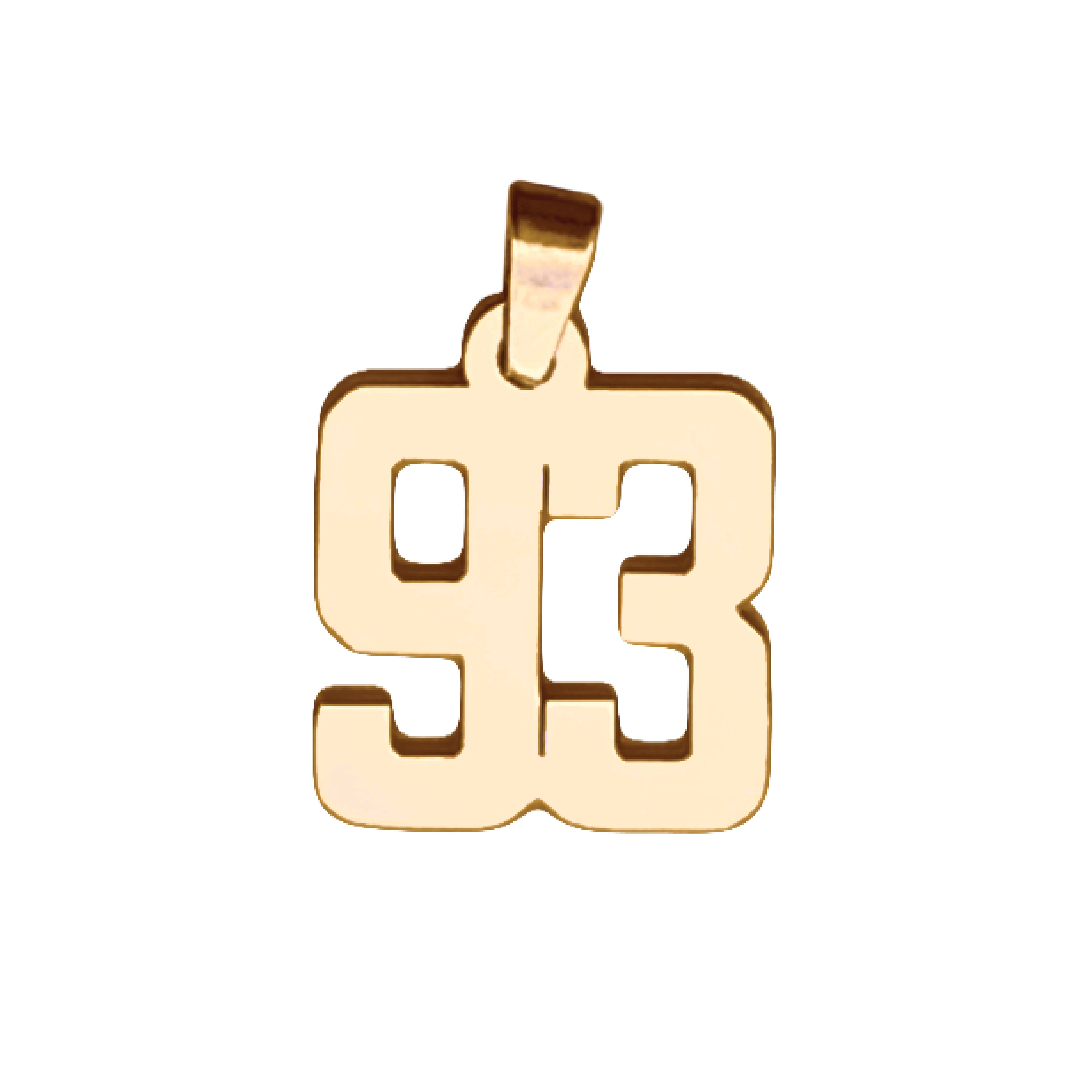 Custom Number Pendant Necklace - 14K Gold Plated Stainless Steel