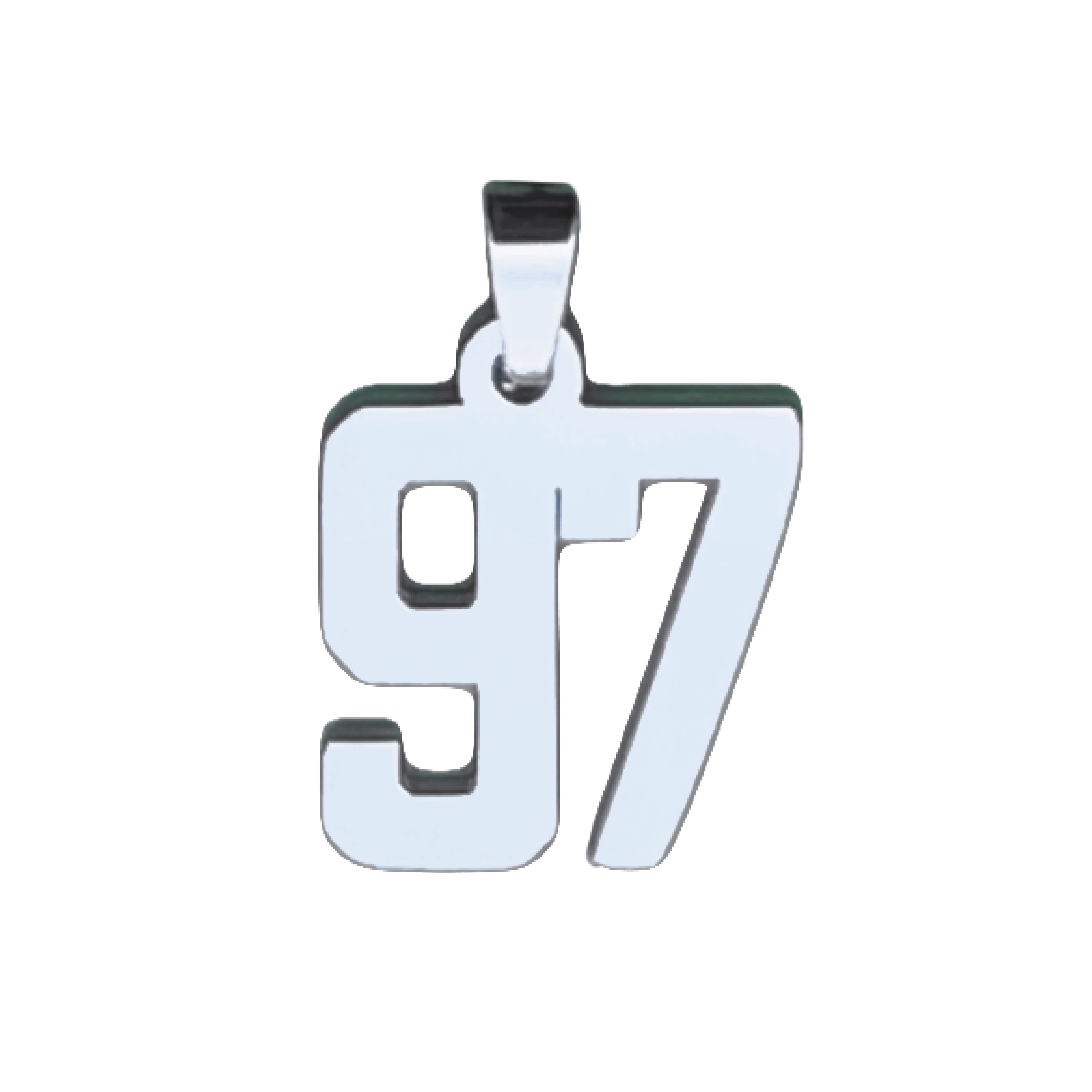 Custom Number Pendant Necklace - Stainless Steel