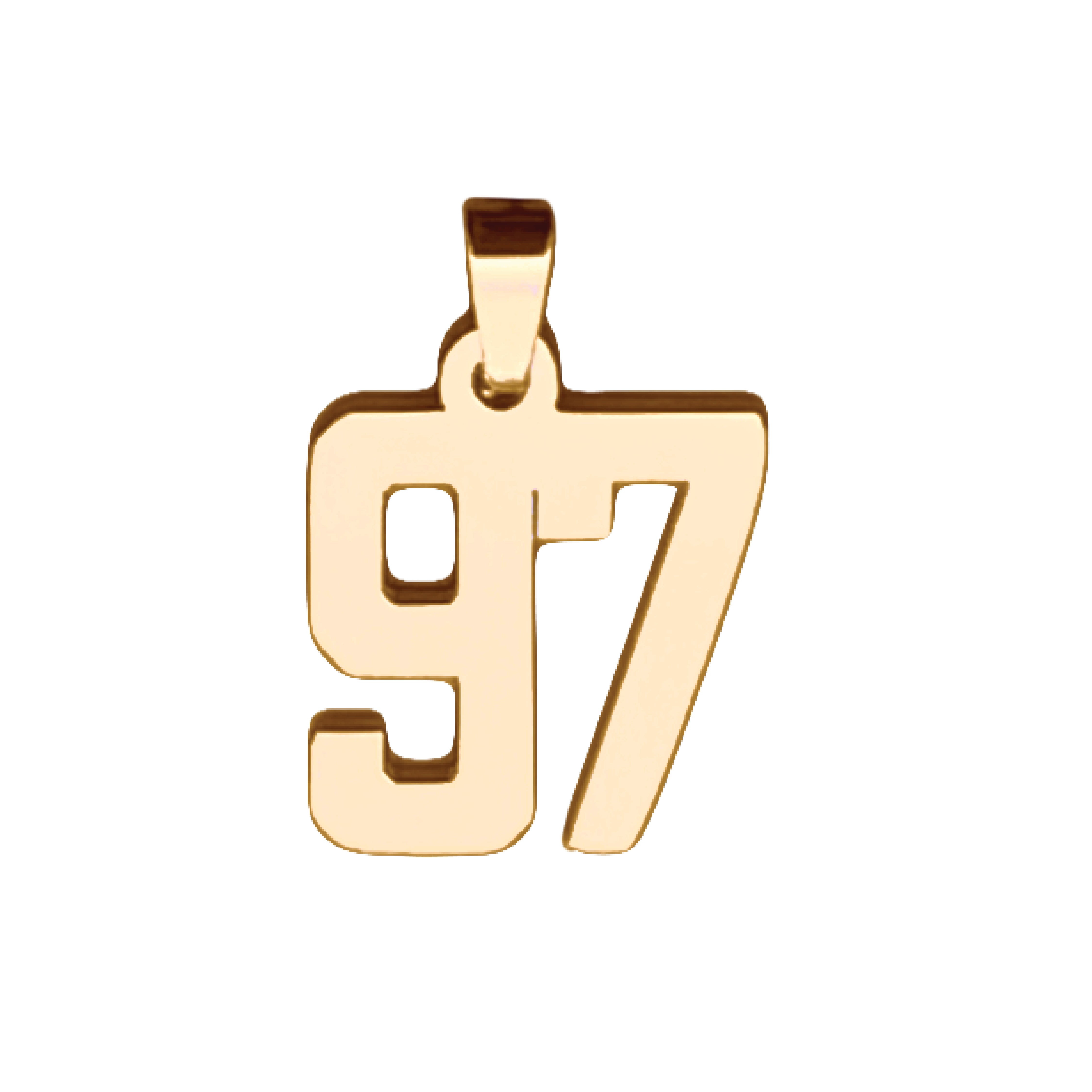 Custom Number Pendant Necklace - 14K Gold Plated Stainless Steel