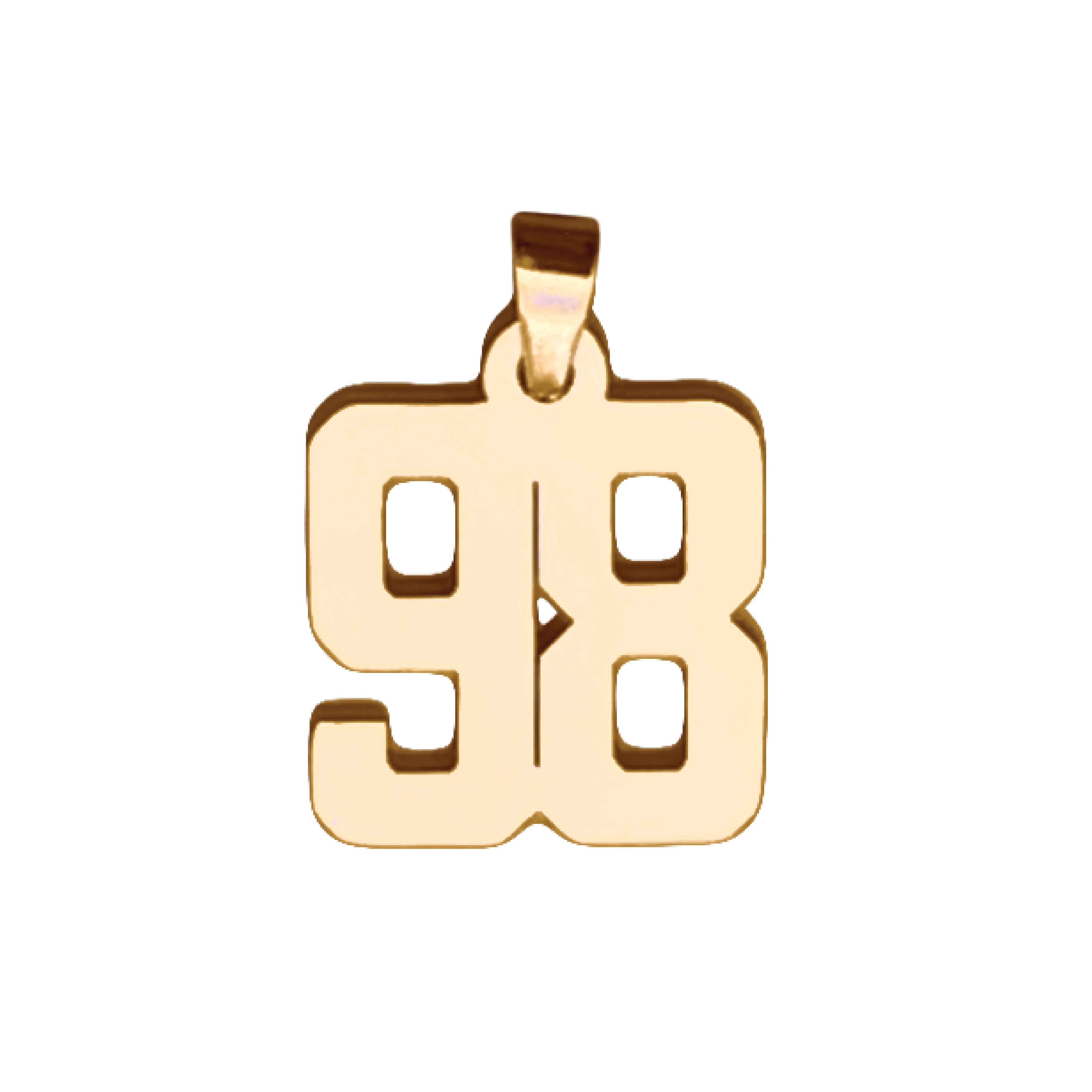 Custom Number Pendant Necklace - 14K Gold Plated Stainless Steel