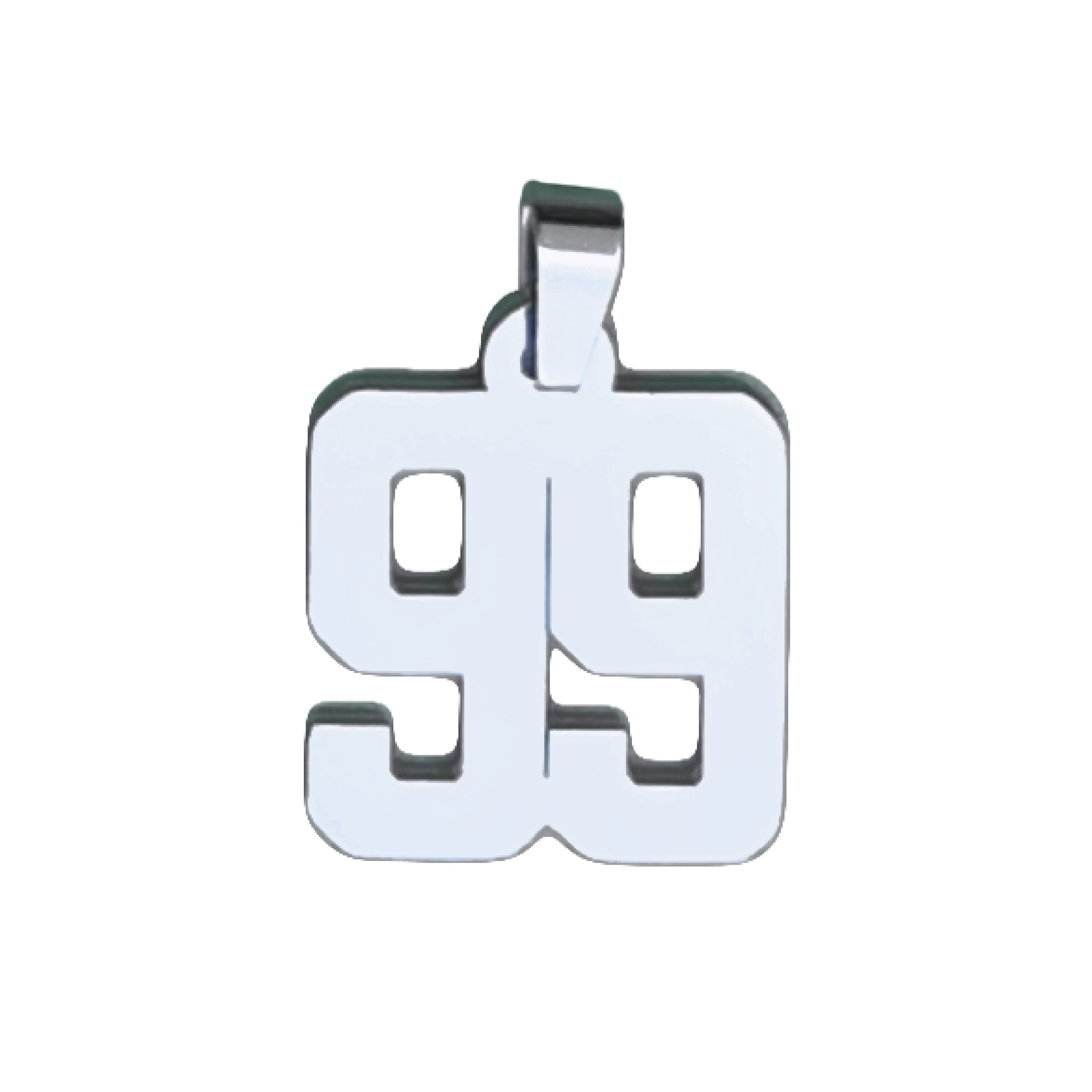 Custom Number Pendant Necklace - Stainless Steel
