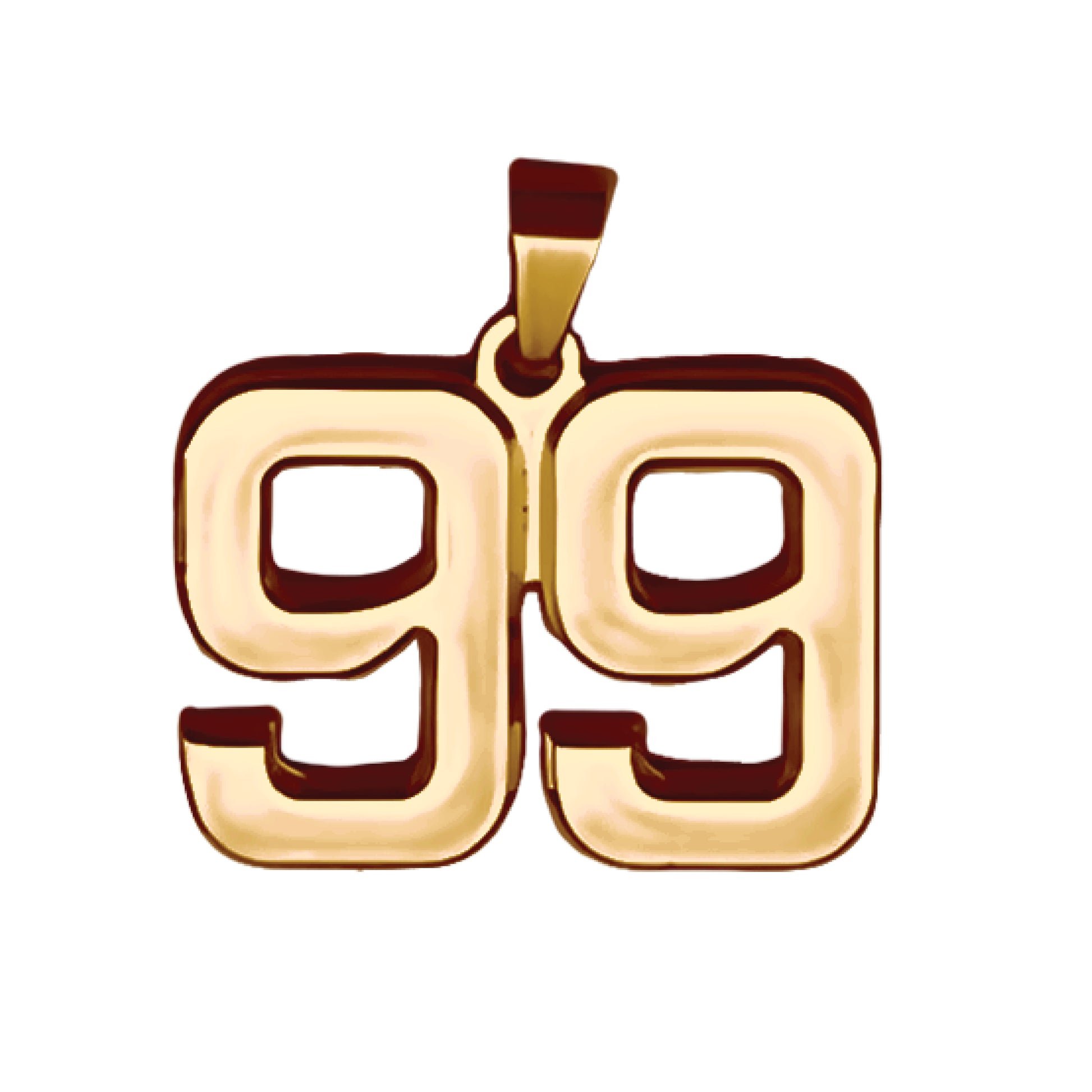 Pro Number Pendant - 14K Gold Plated Stainless Steel