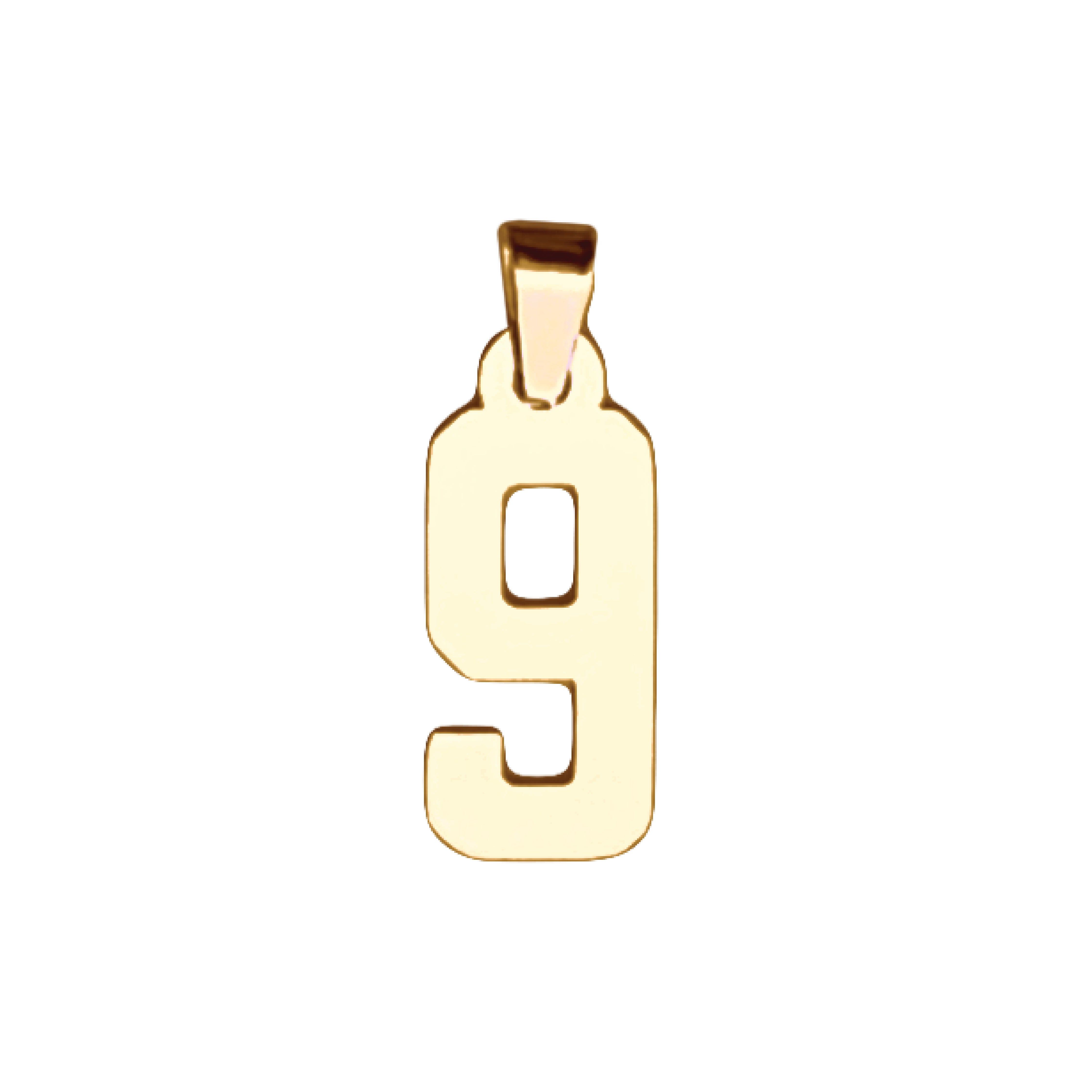Custom Number Pendant Necklace - 14K Gold Plated Stainless Steel