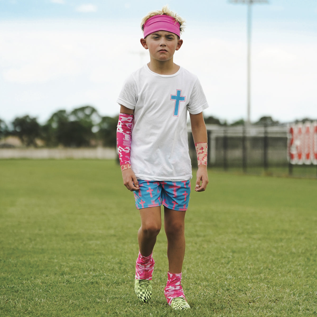 Pink Out Pack | 2 Arm Sleeves, 1 Headband, 1 Cleat Covers, 2 Athletic Tapes, 1 Wristband