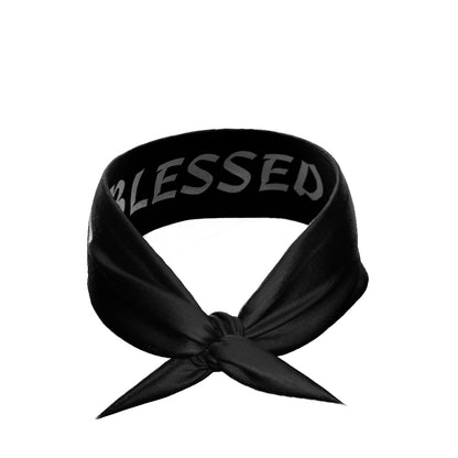 Black BLESSED Tie Headband