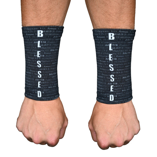 Black BLESSED Wrist Support Sleeves