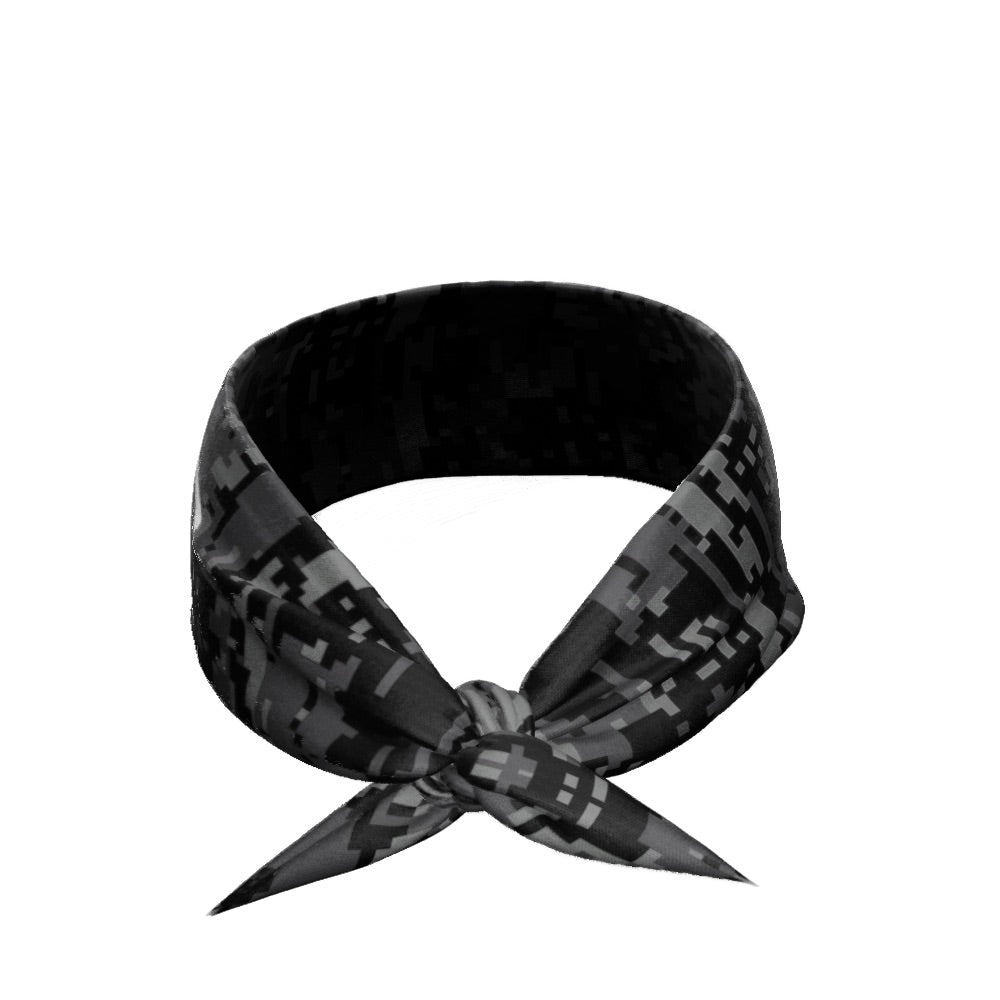Black Digi Camo Tie Headband