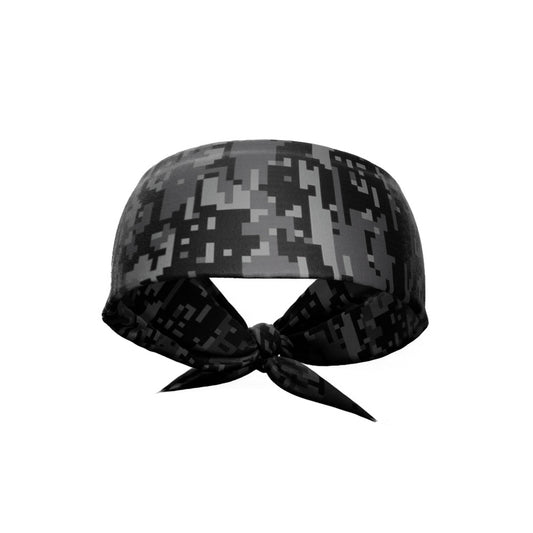 Black Digi Camo Tie Headband
