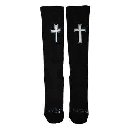 Faith Cross Black Compression Socks (20-30mmHg)