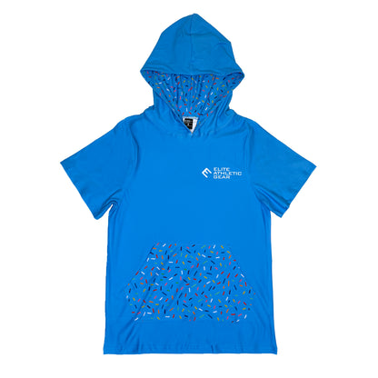 Blue Sprinkles Short Sleeve Hoodie