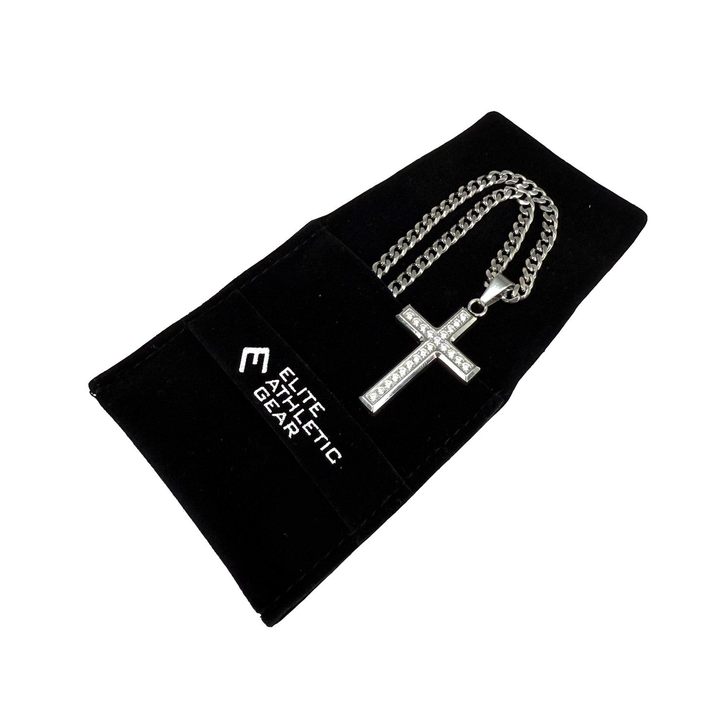 Pro Brilliance Cross Pendant Necklace - Stainless Steel