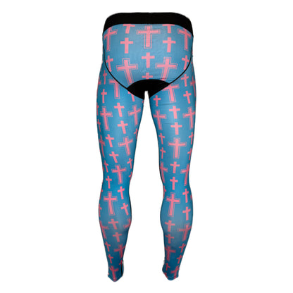 Cotton Candy Cross Compression Tights