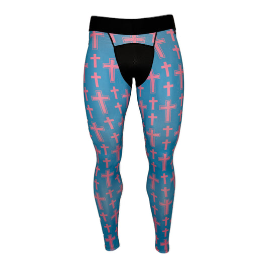 Cotton Candy Cross Compression Tights