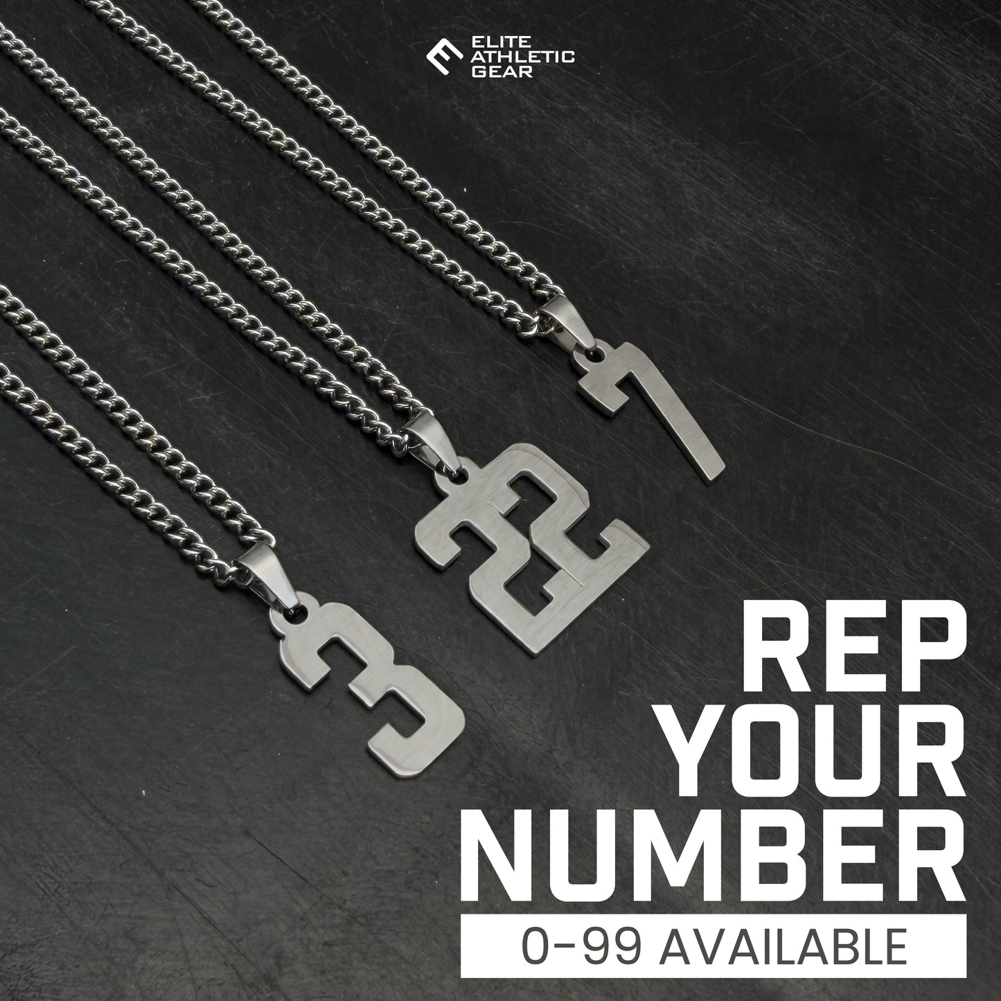 Custom Number Pendant Necklace - Stainless Steel