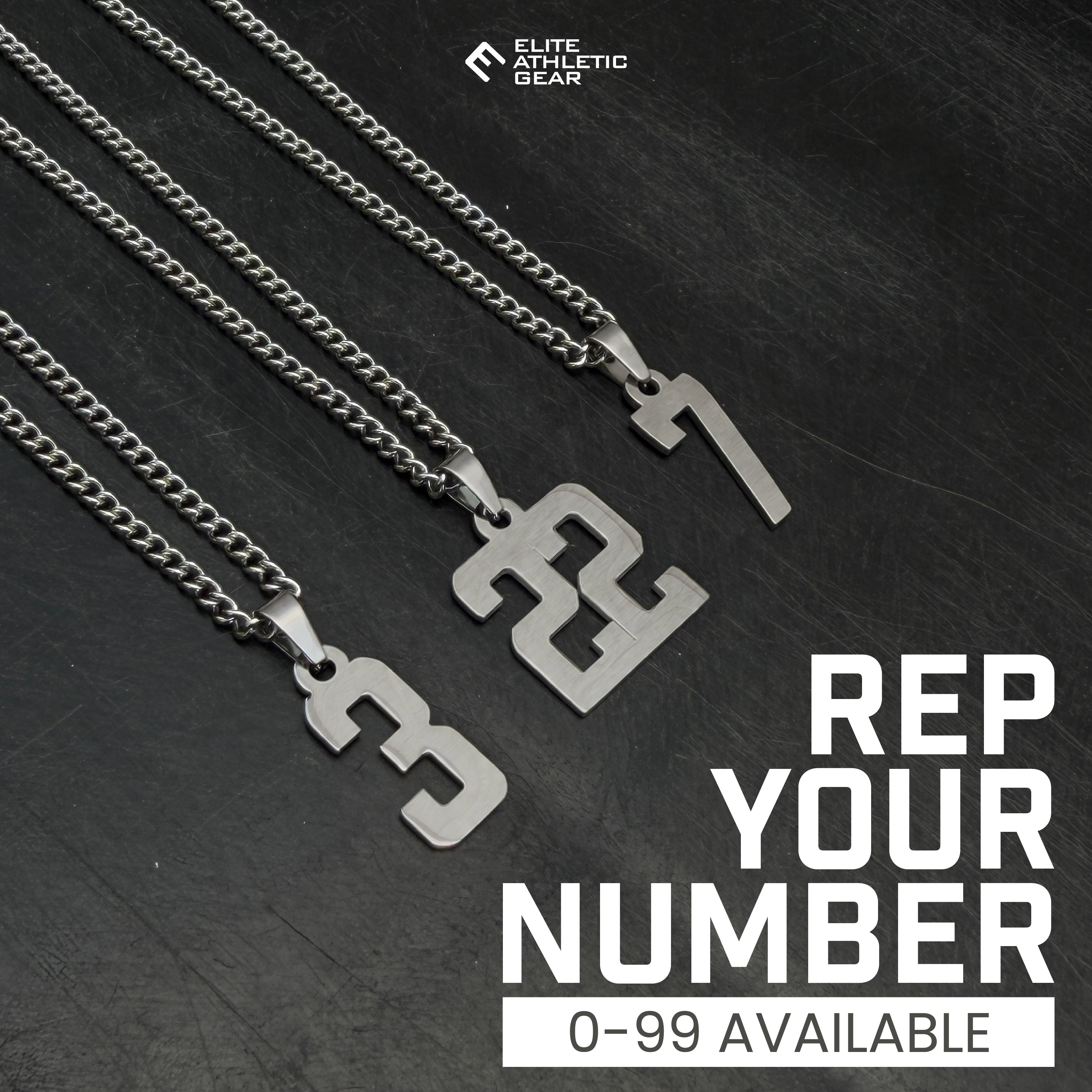 Custom Number Pendant Necklace - Stainless Steel