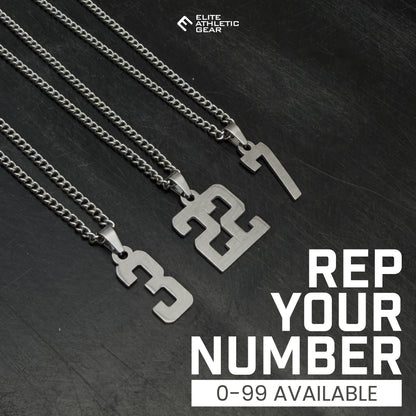 Custom Number Pendant Necklace - Stainless Steel