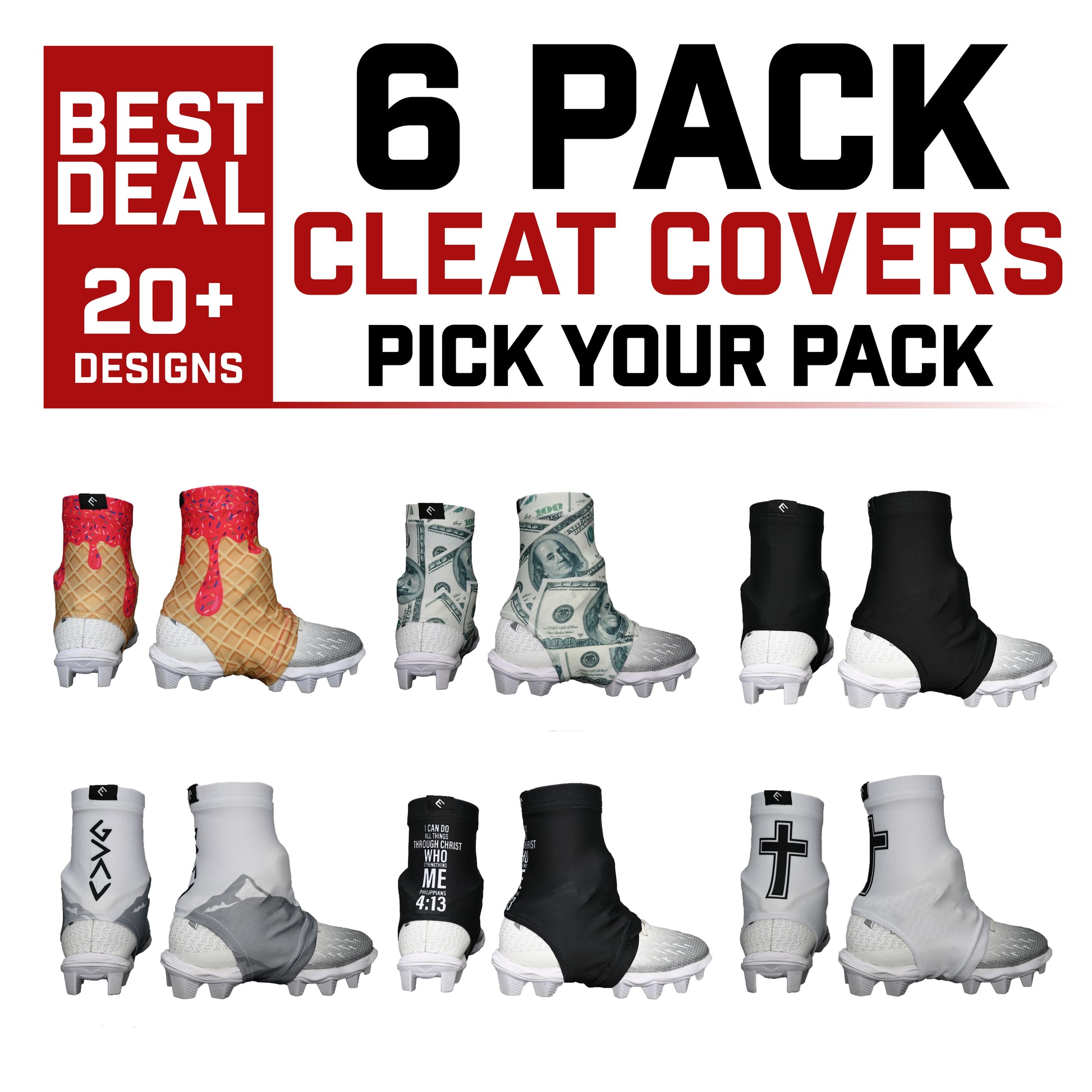 6 Pack Cleat Covers | Pick Your Pack