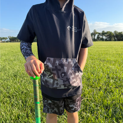 Cross Camo Short Sleeve Hoodie