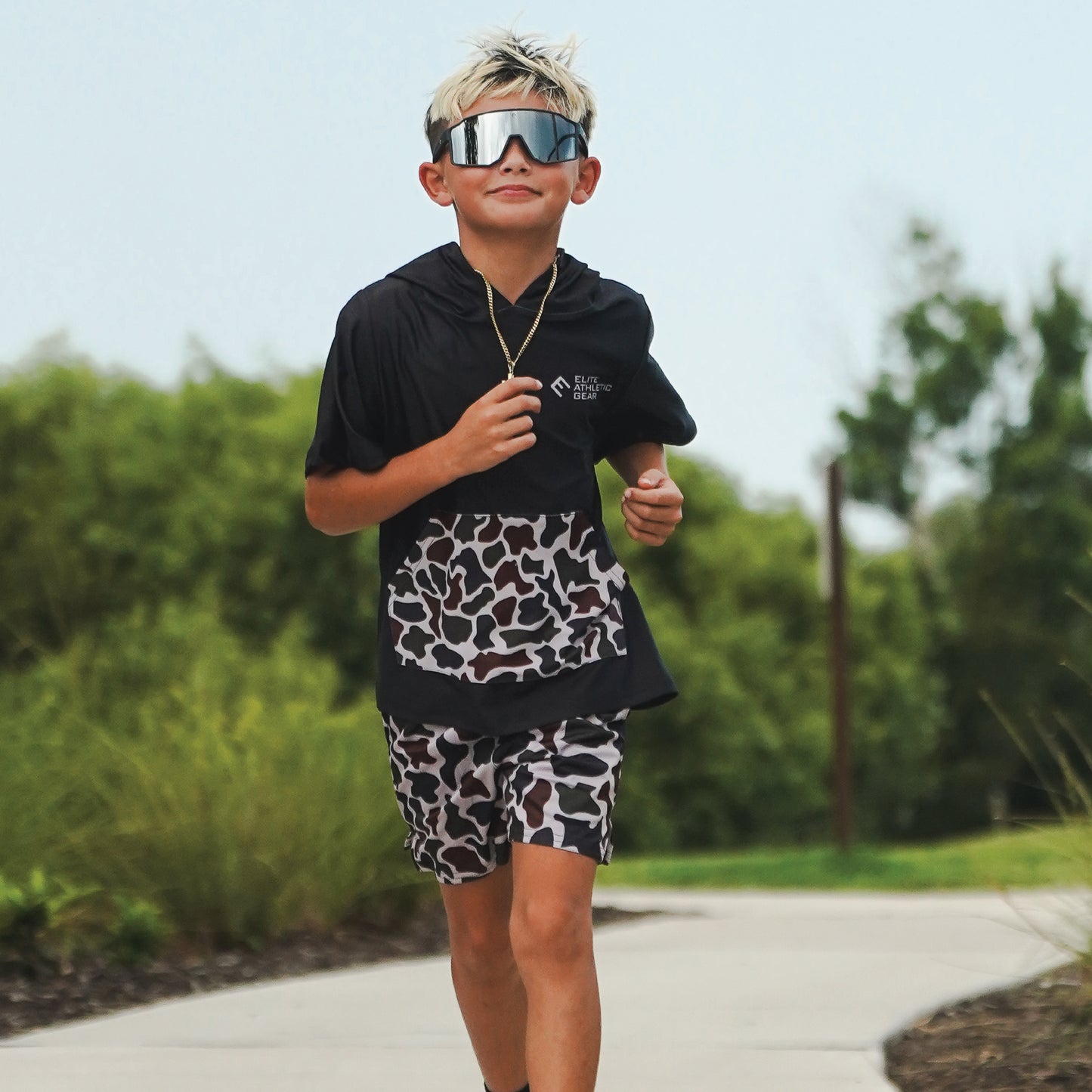 Duck Camo Short Sleeve Hoodie