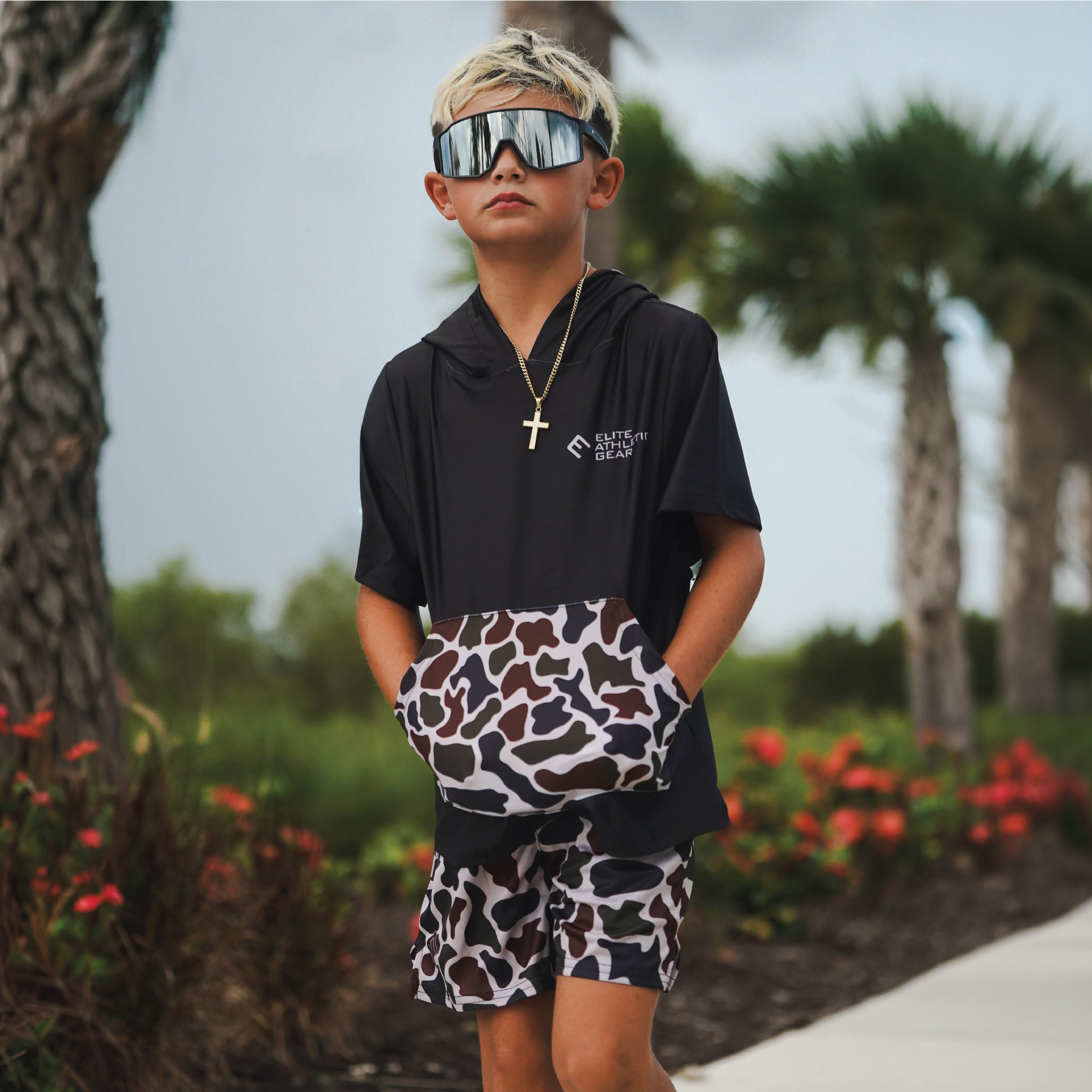 Duck Camo Short Sleeve Hoodie