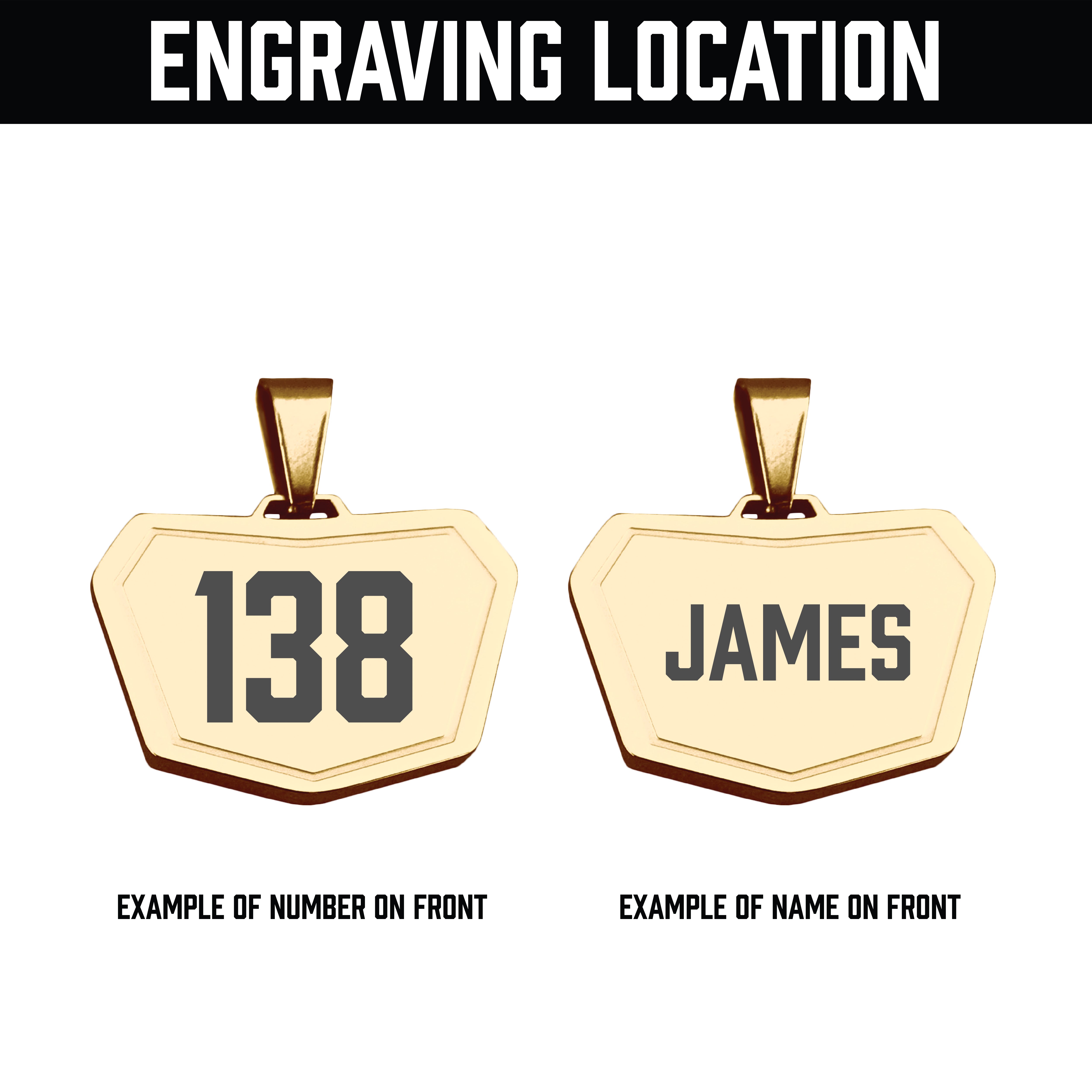 Motocross Plate Pendant Necklace - 14K Gold Plated Stainless Steel