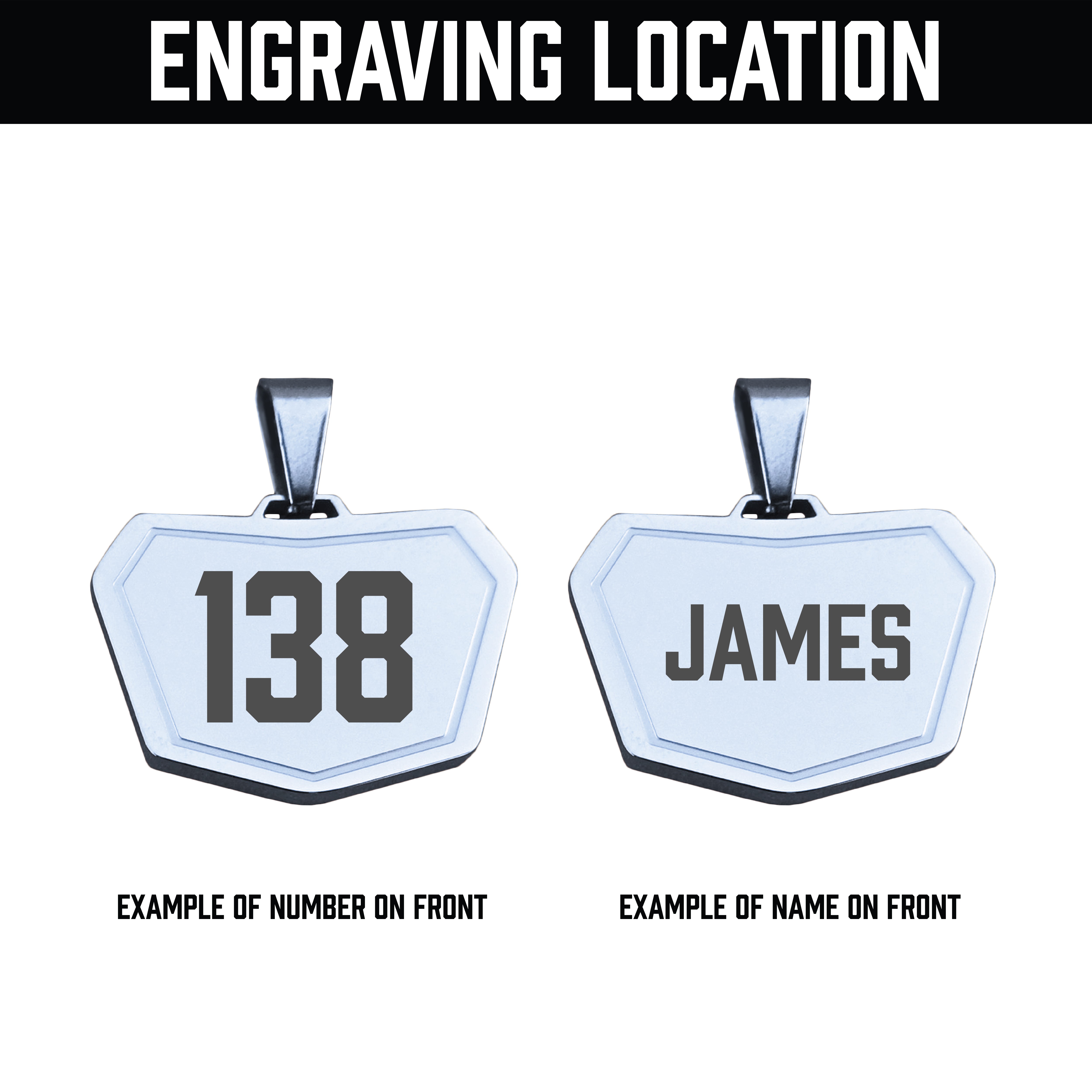 Motocross Plate Pendant Necklace - Stainless Steel