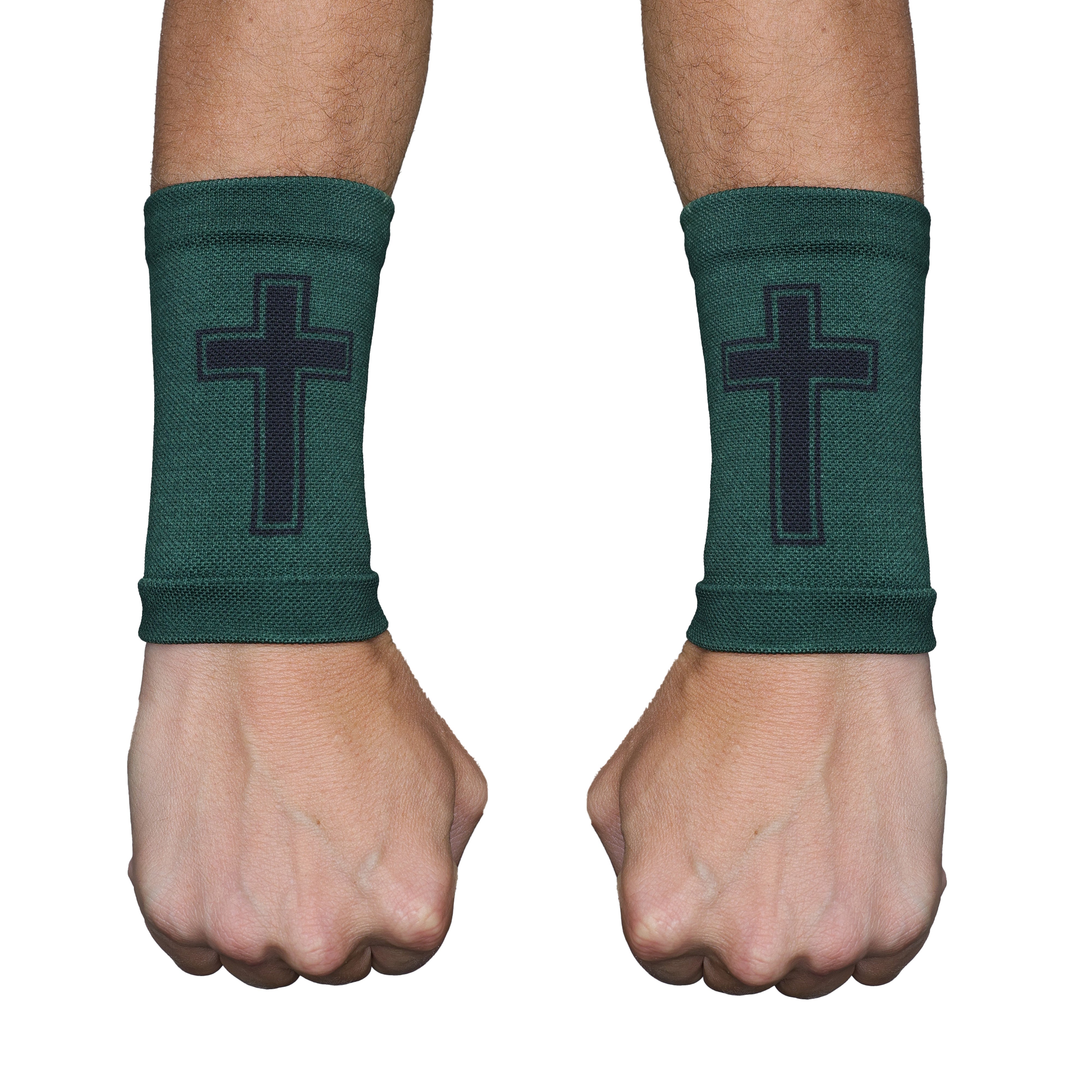 Faith Cross Green Wrist Support Sleeves