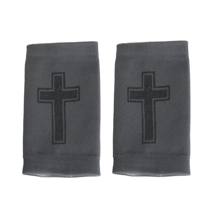 Faith Cross Grey Wrist Support Sleeves