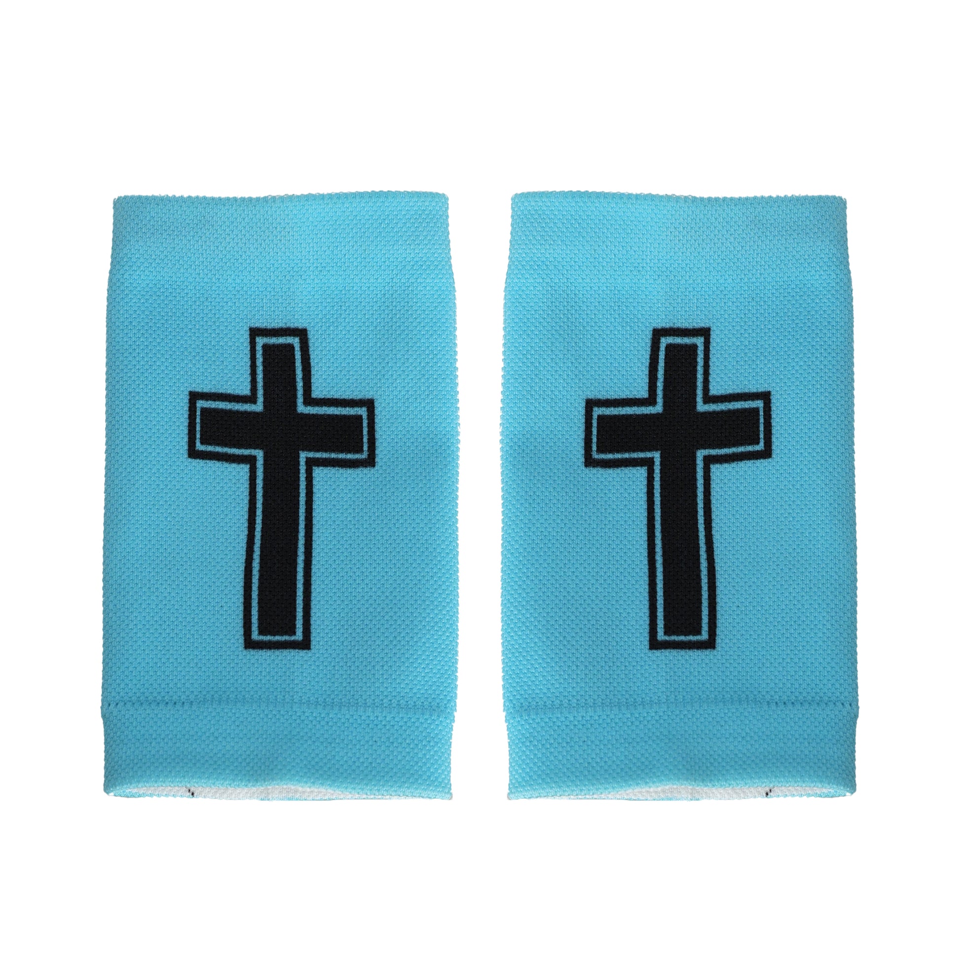 Faith Cross Light Blue Wrist Support Sleeves
