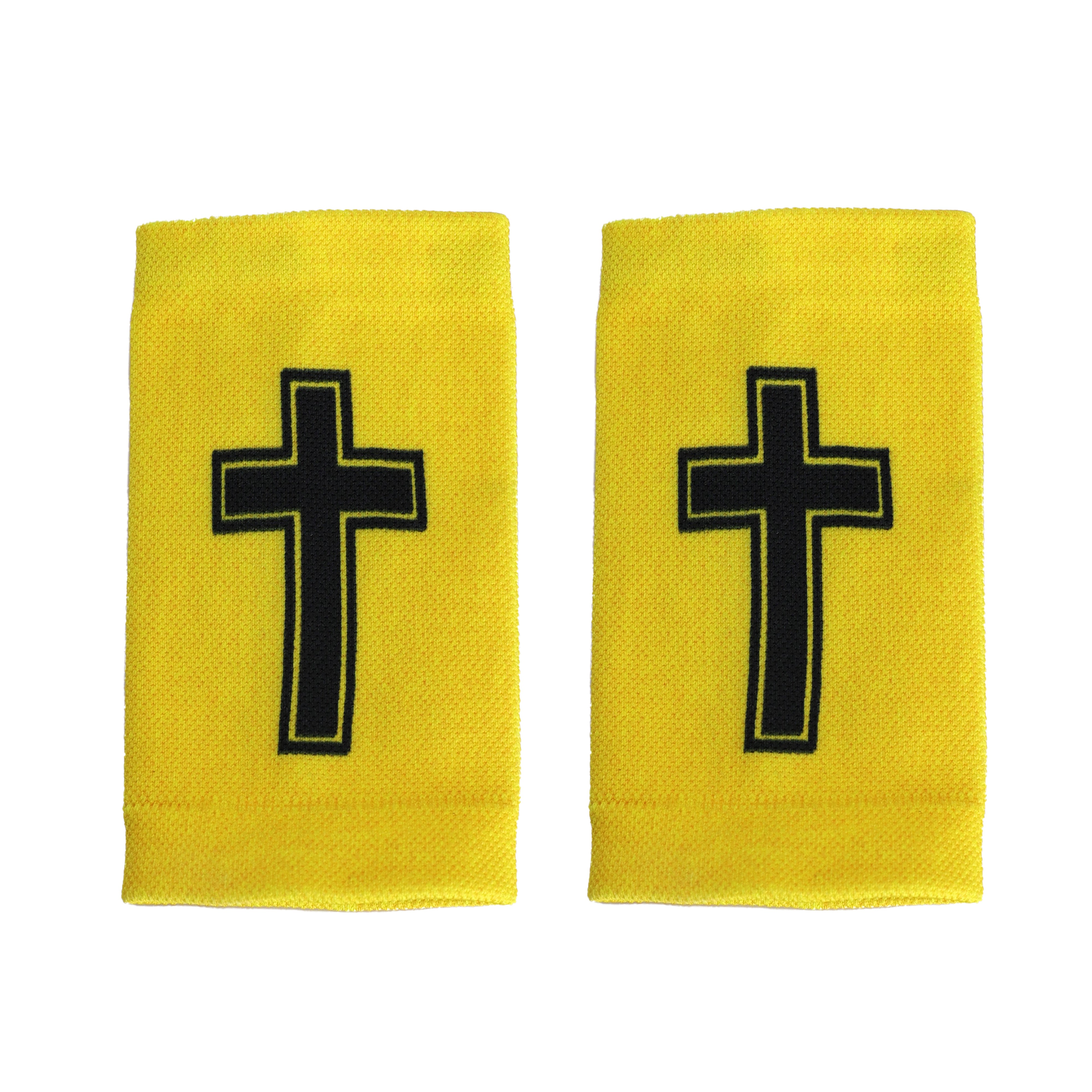 Faith Cross Yellow Wrist Support Sleeves