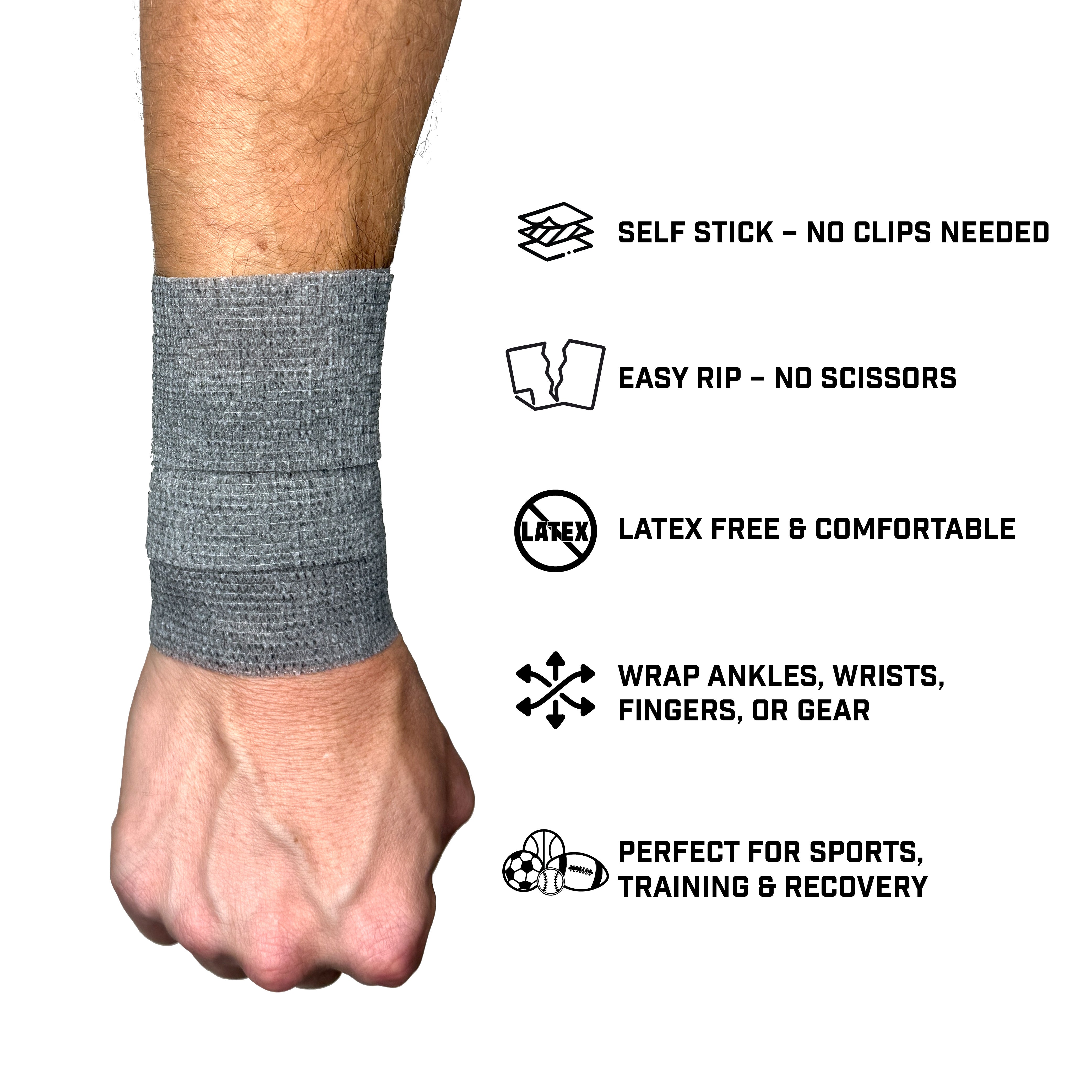 Grey Self Stick Athletic Tape