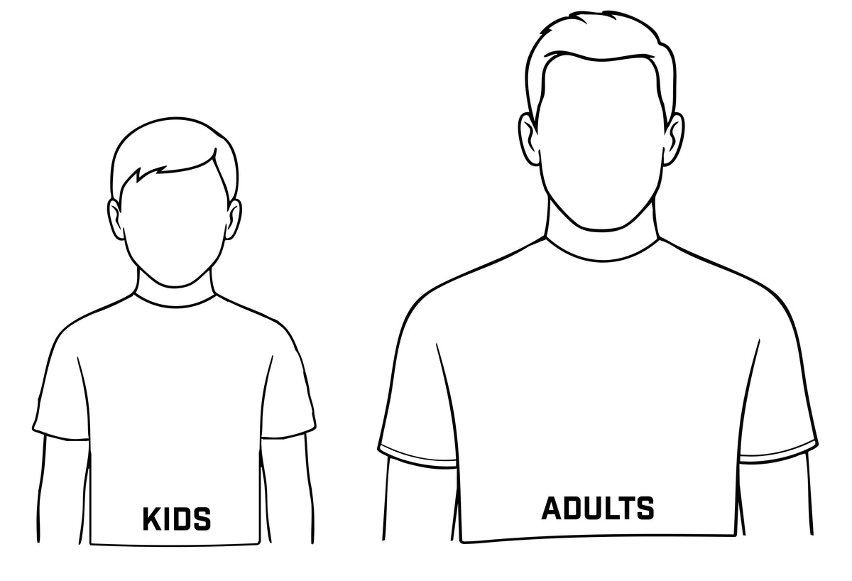 Kid and adult busts showing where each chain length sits
