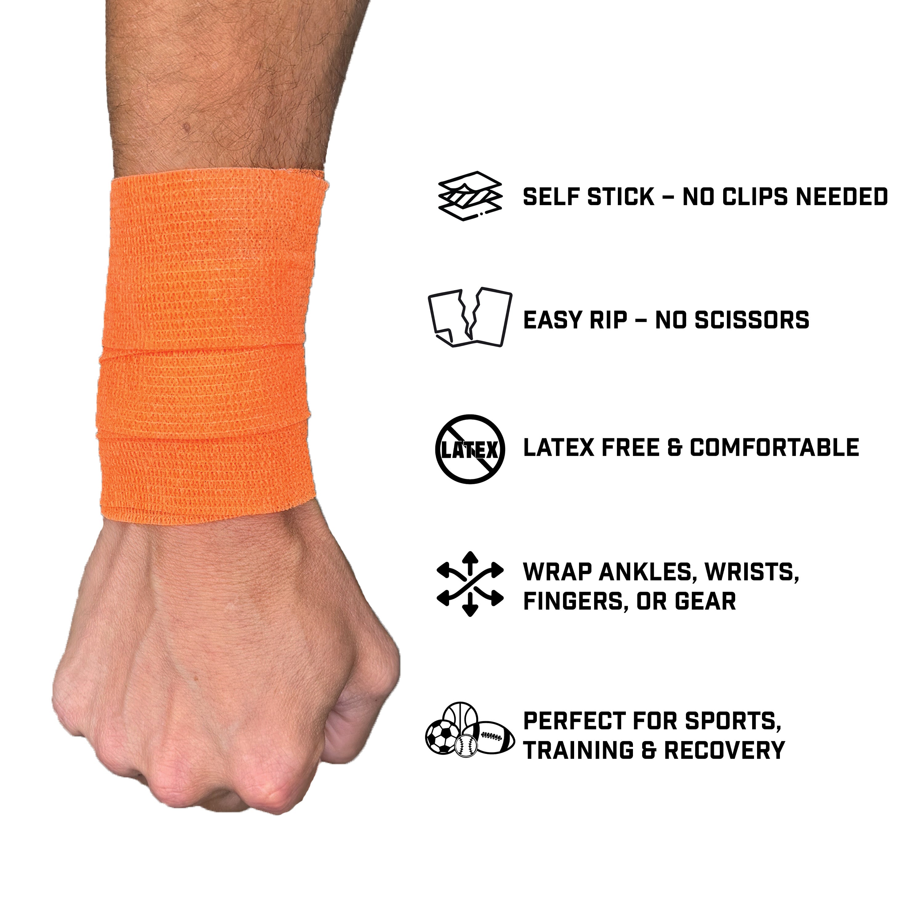 Orange Self Stick Athletic Tape