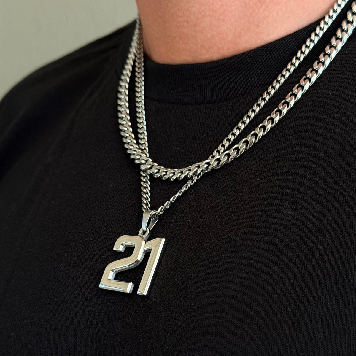 Pro Number Cuban Stack - Silver