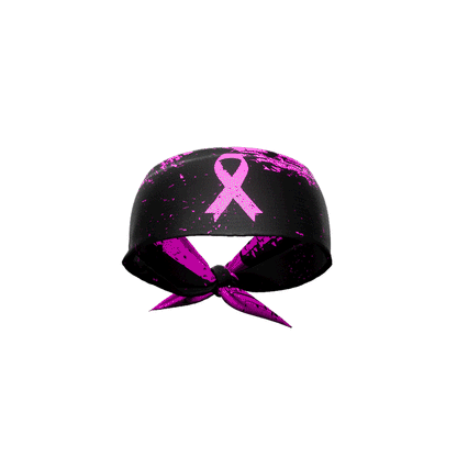 Pink Splattered Breast Cancer Tie Headband