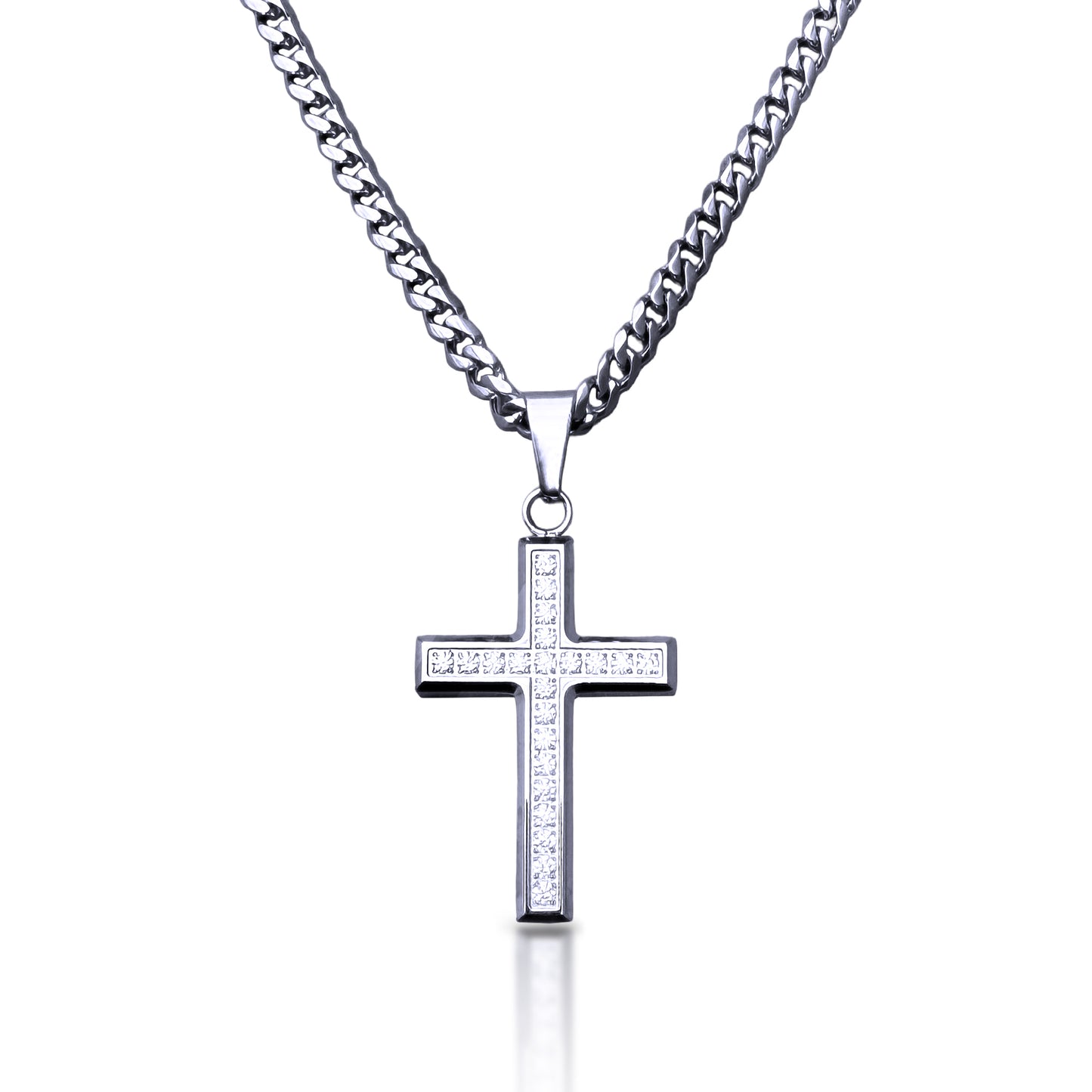Pro Brilliance Cross Pendant Necklace - Stainless Steel