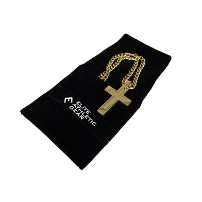 Pro Legacy Cross Pendant Necklace - 14K Gold Plated Stainless Steel