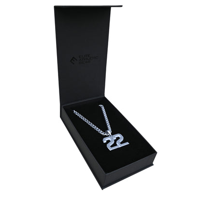 Pro Number Pendant With 6mm Cuban Link Chain Necklace - Stainless Steel