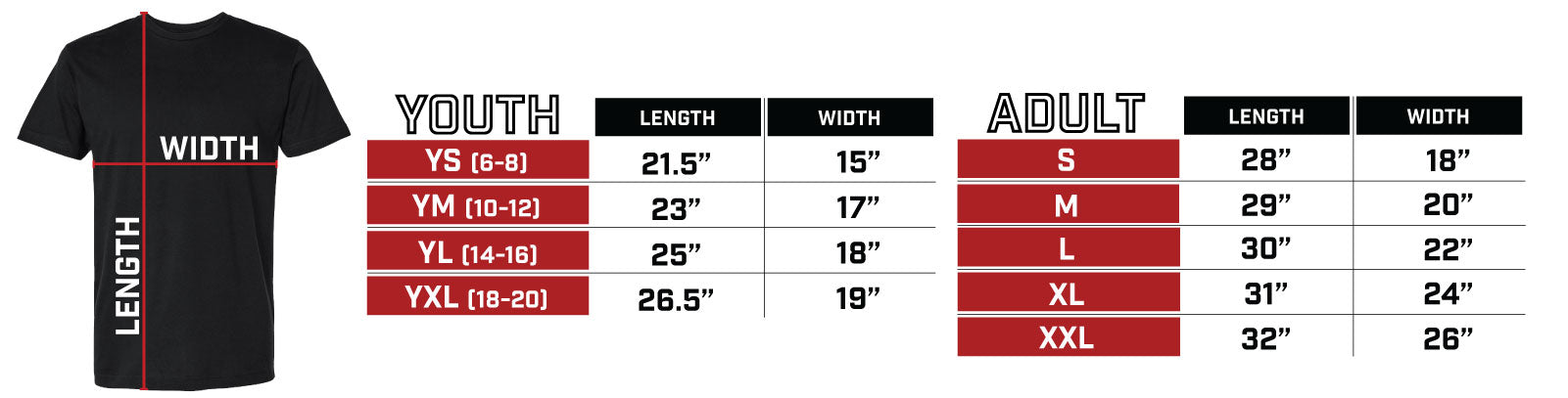 T-SHIRT SIZE GUIDE