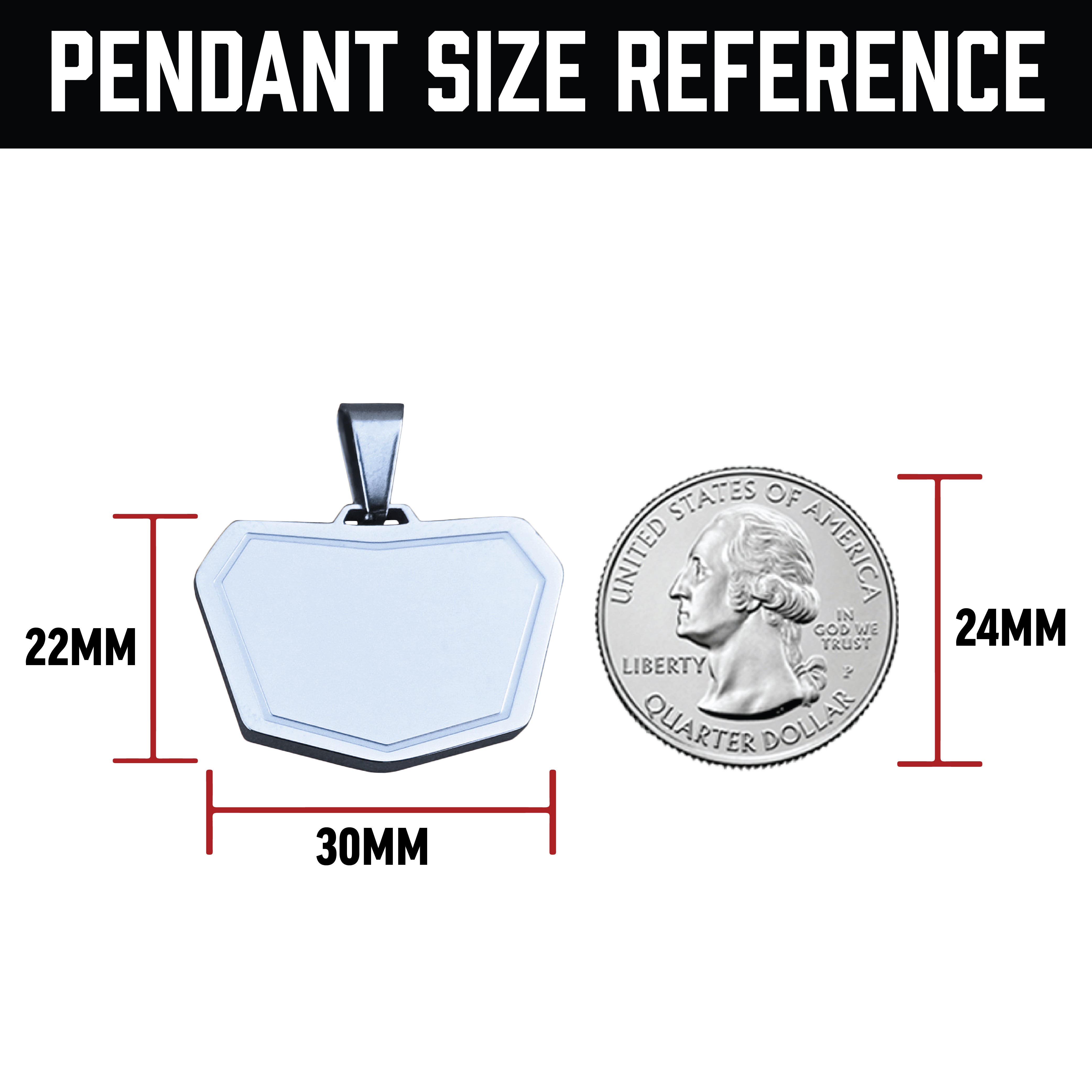 Motocross Plate Pendant Necklace - Stainless Steel