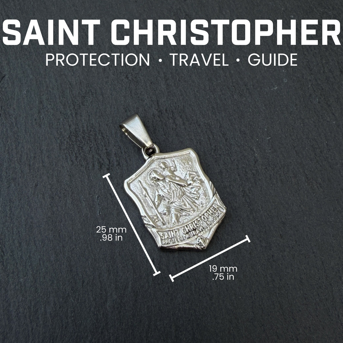 Pro Saint Christopher Pendant Necklace - Stainless Steel
