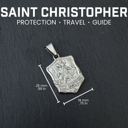 Pro Saint Christopher Pendant Necklace - Stainless Steel